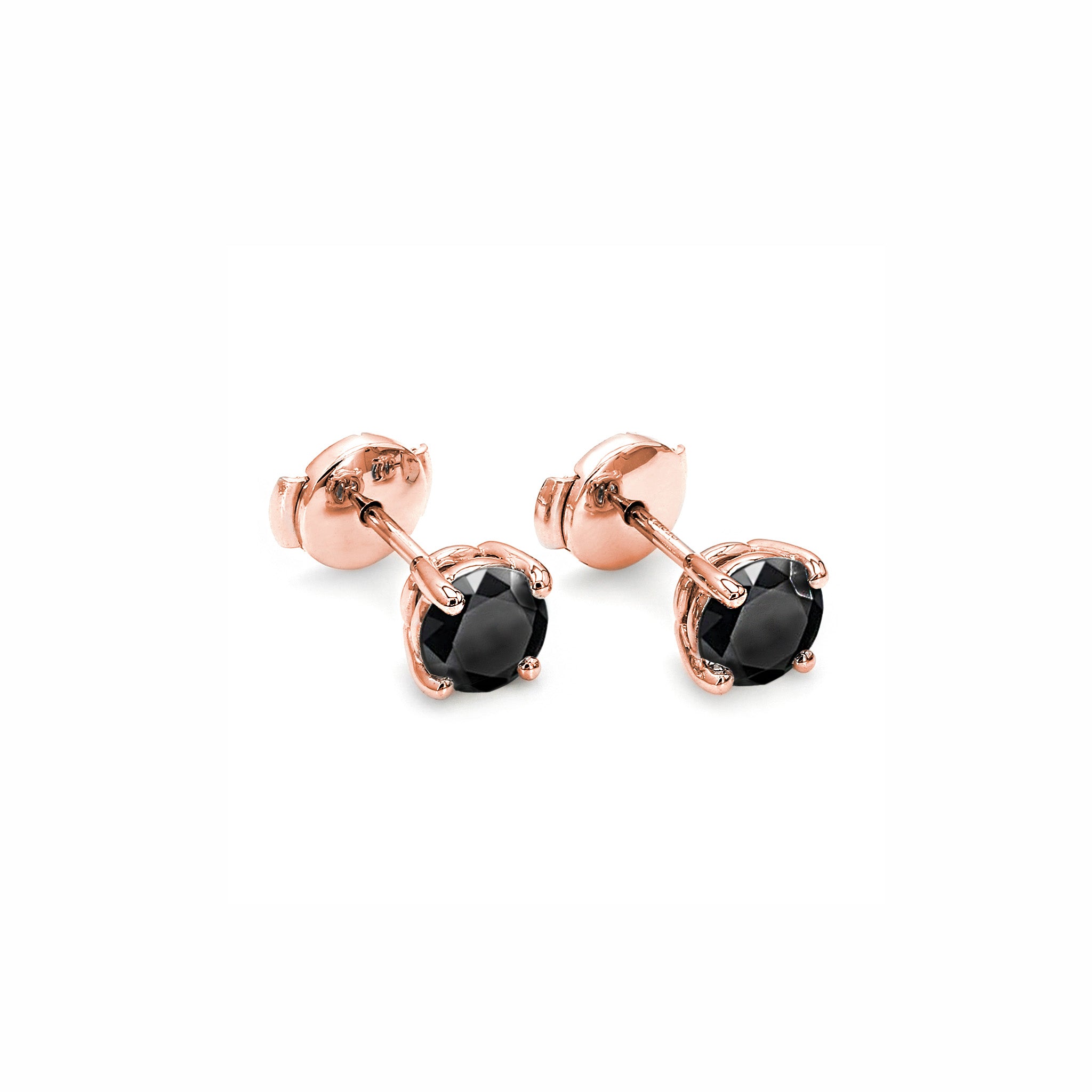 Rose gold black 2025 diamond stud earrings