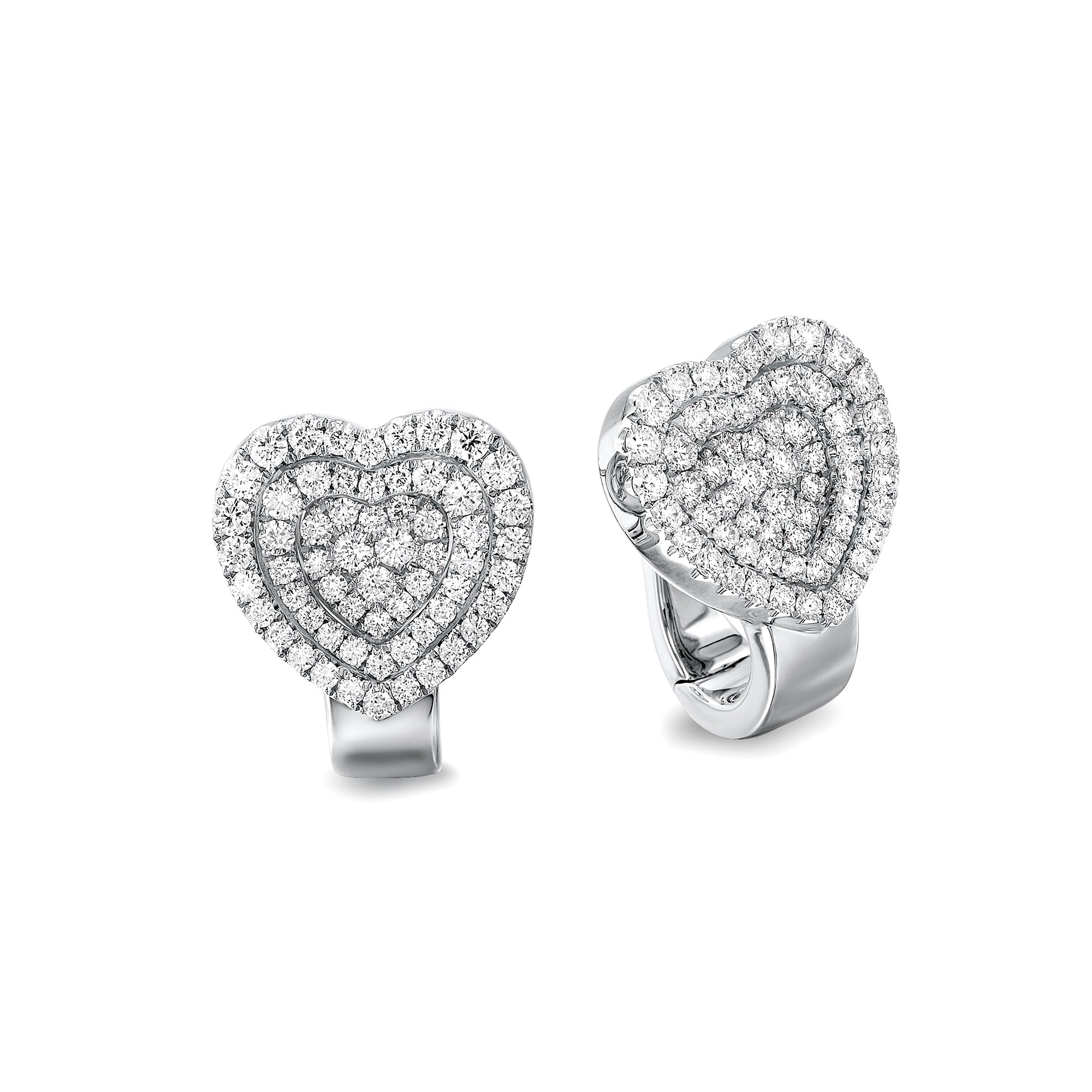 Starlight Diamond Heart Earrings