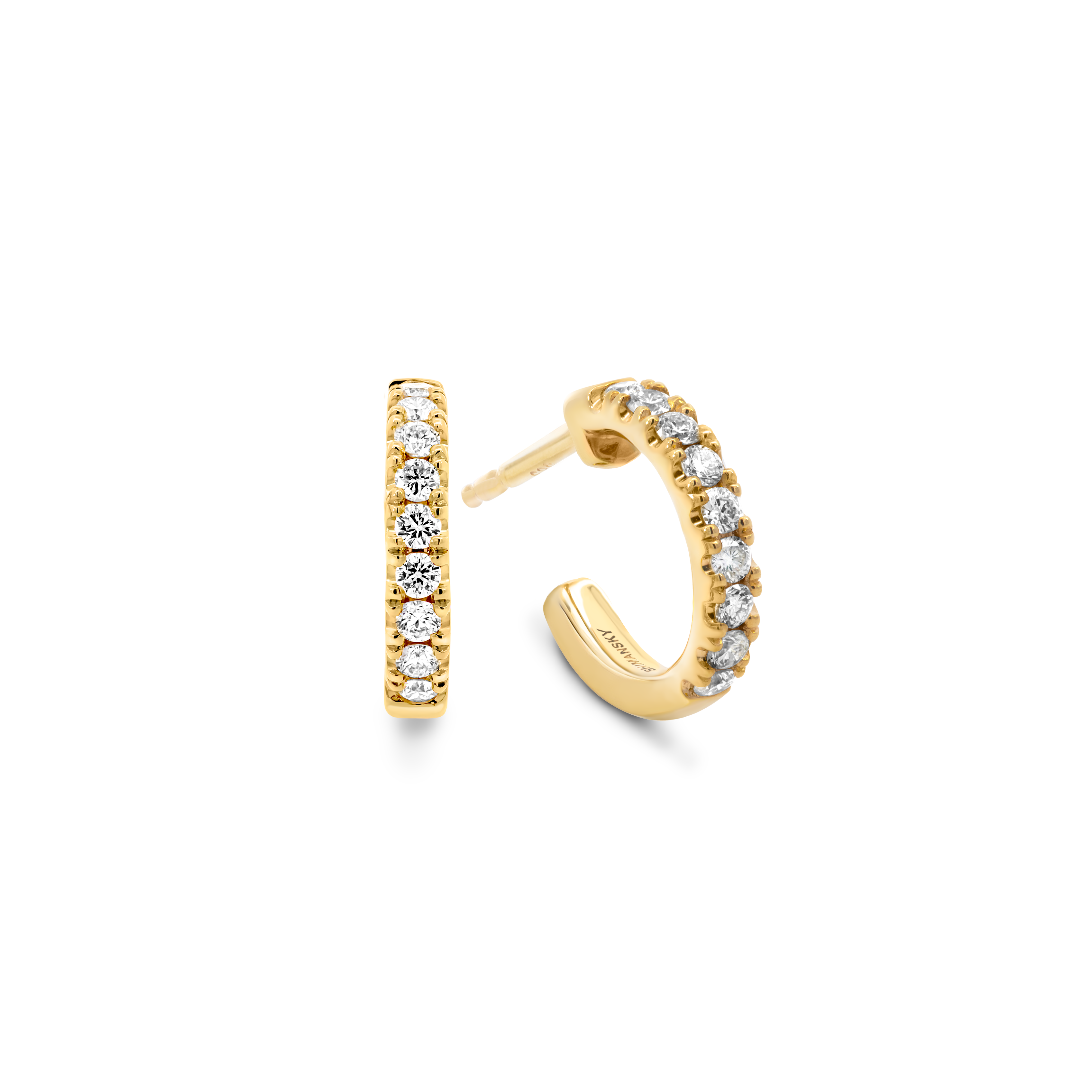 Microset Diamond Hoop Earrings