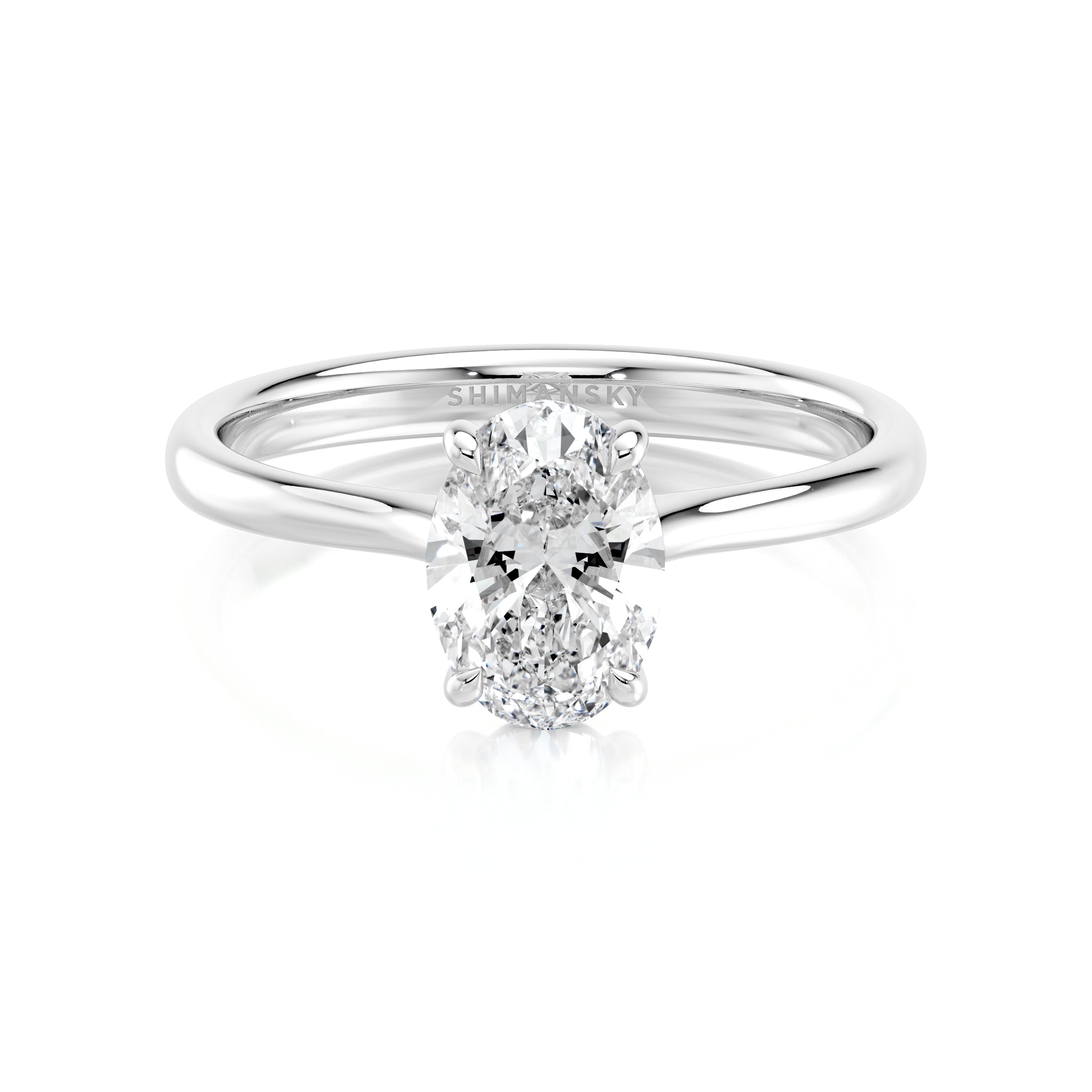 Oval Solitaire Diamond Engagement Ring