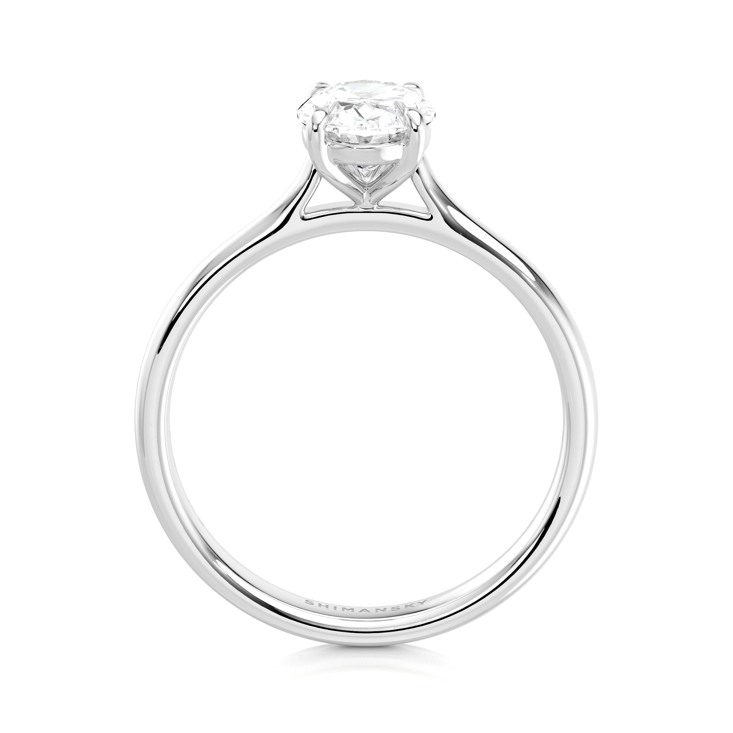 Oval Solitaire Diamond Engagement Ring