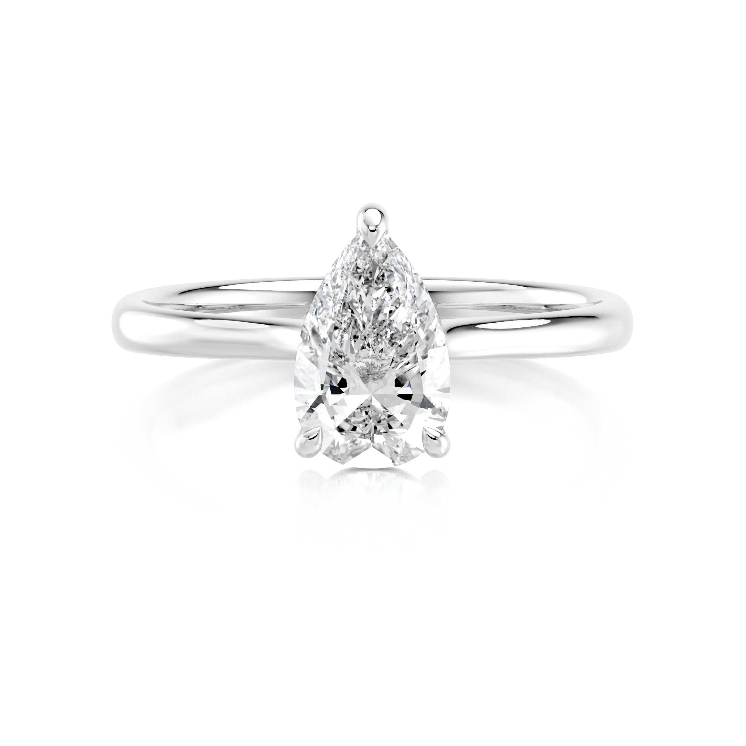 Pear Shape Diamond Solitaire Engagement Ring