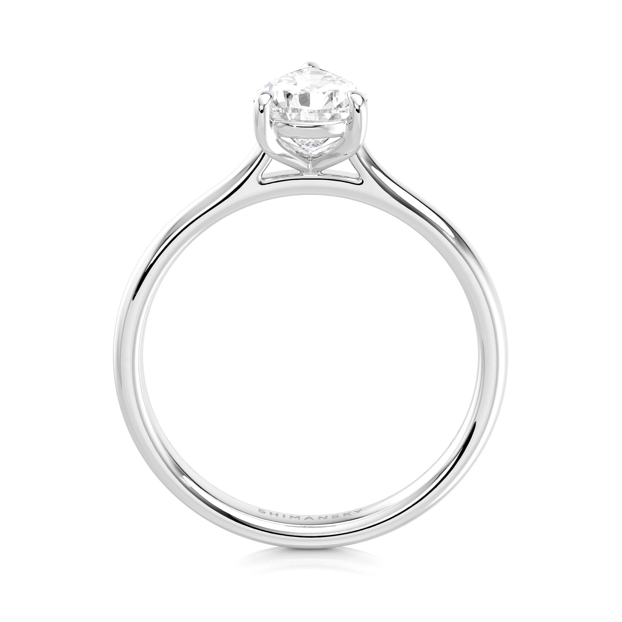 Pear Shape Diamond Solitaire Engagement Ring