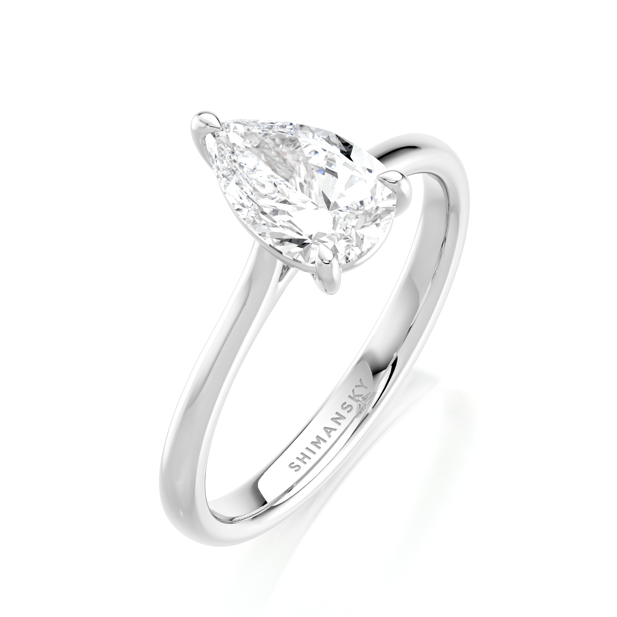 Pear Solitaire Diamond Engagement Ring