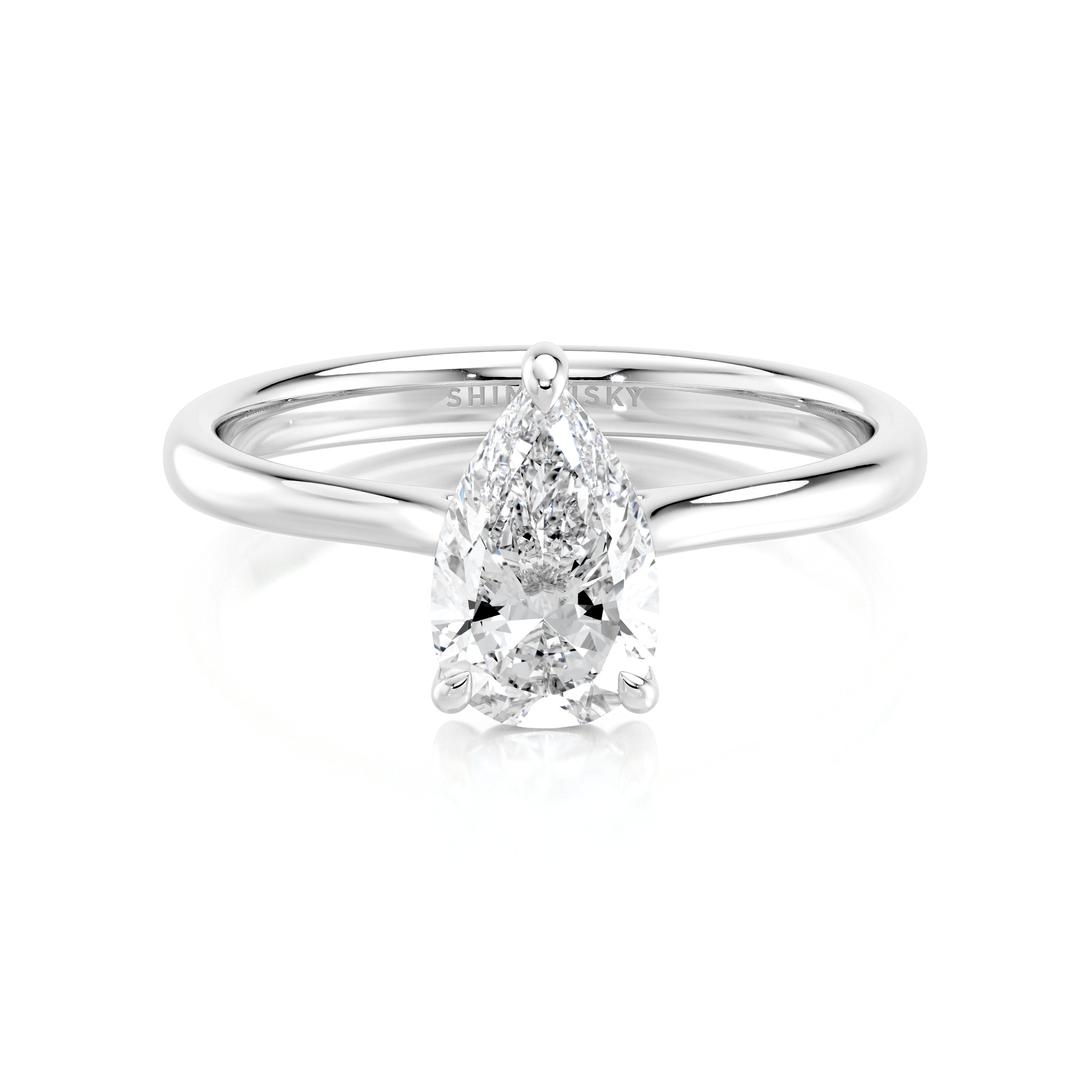 Pear Solitaire Diamond Engagement Ring