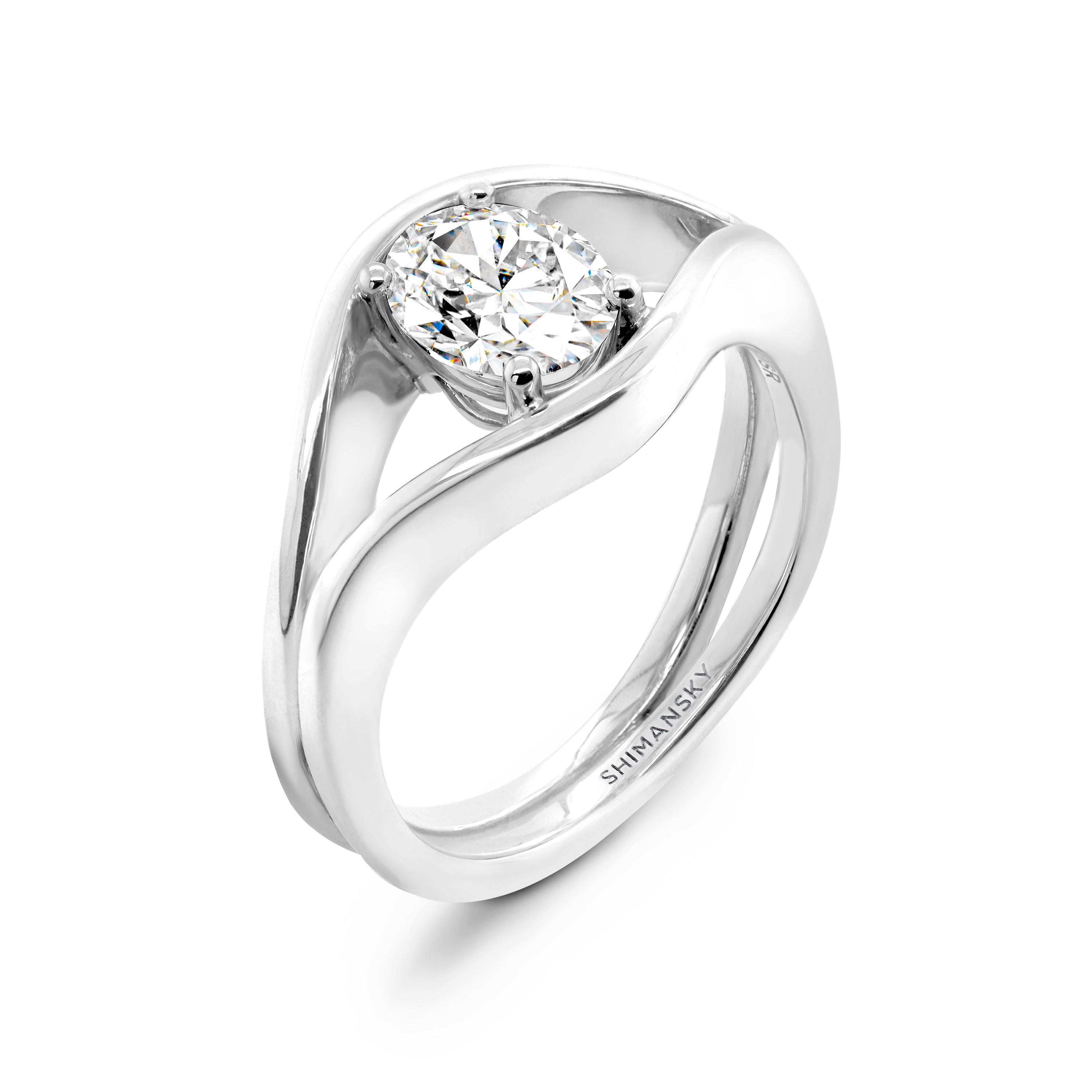 Ovaler Diamant-Silhouette-Diamant-Verlobungsring