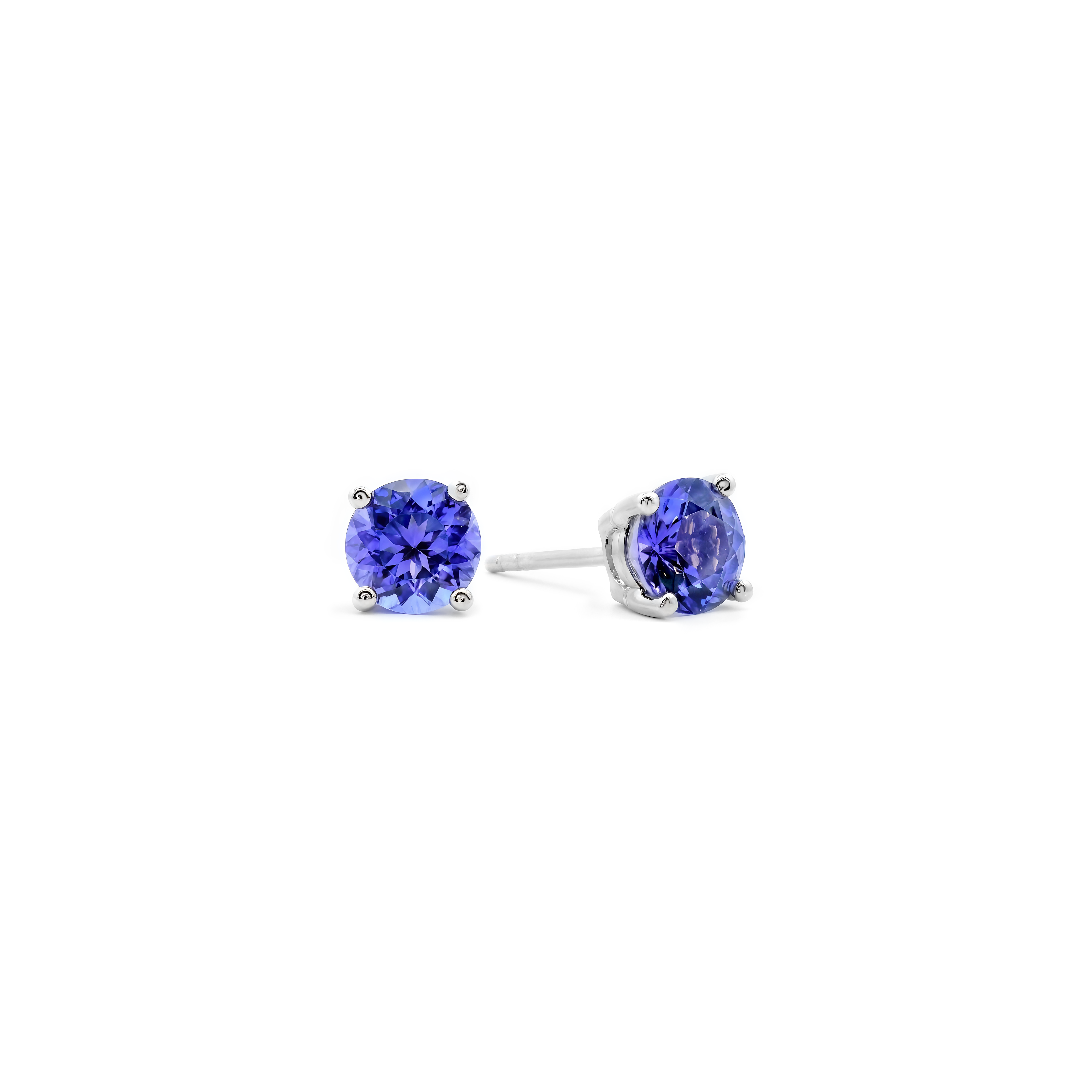 Boucles d'oreilles solitaires tanzanites