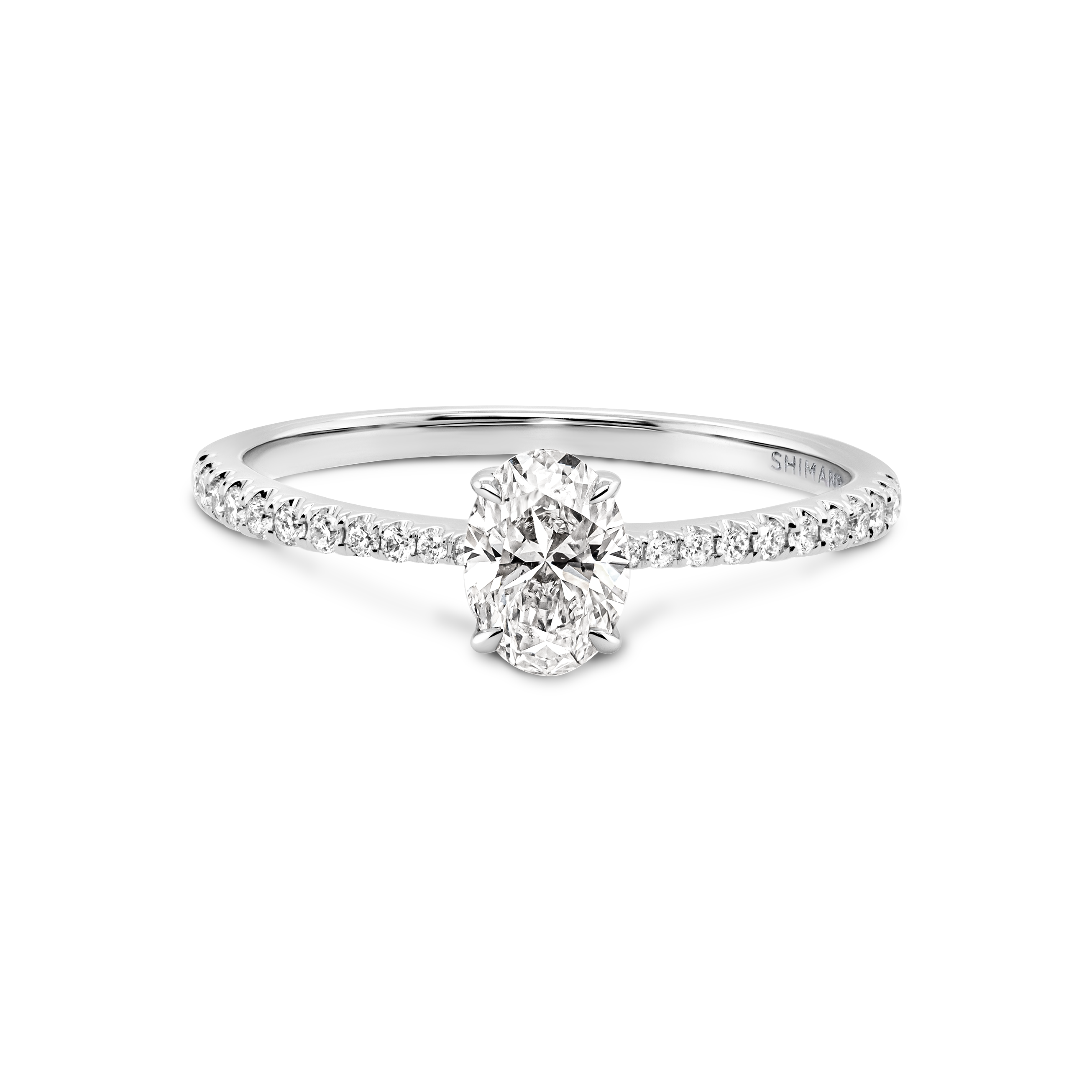 Oval Diamond Microset Engagement Ring