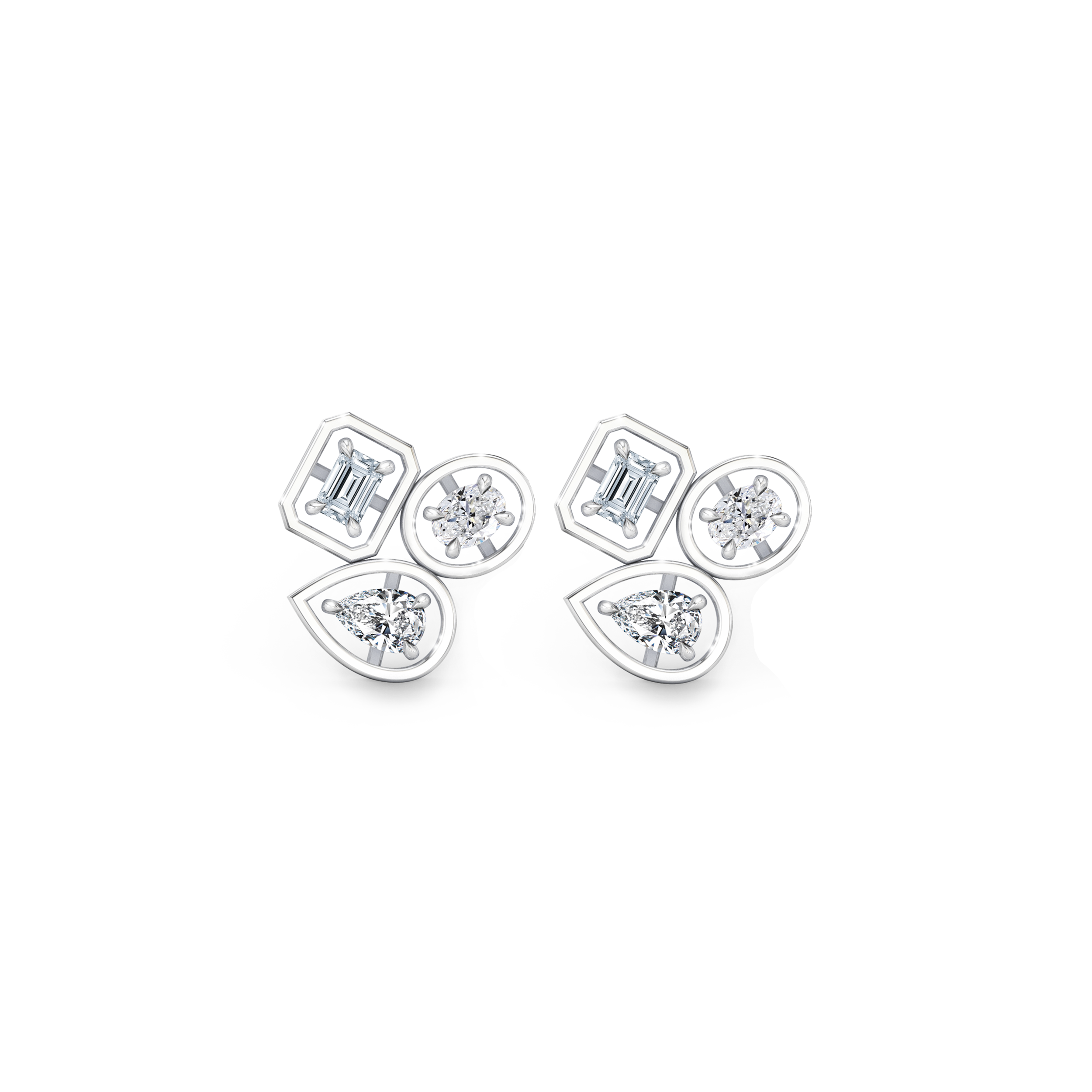 Saturn Cluster Diamond Earrings