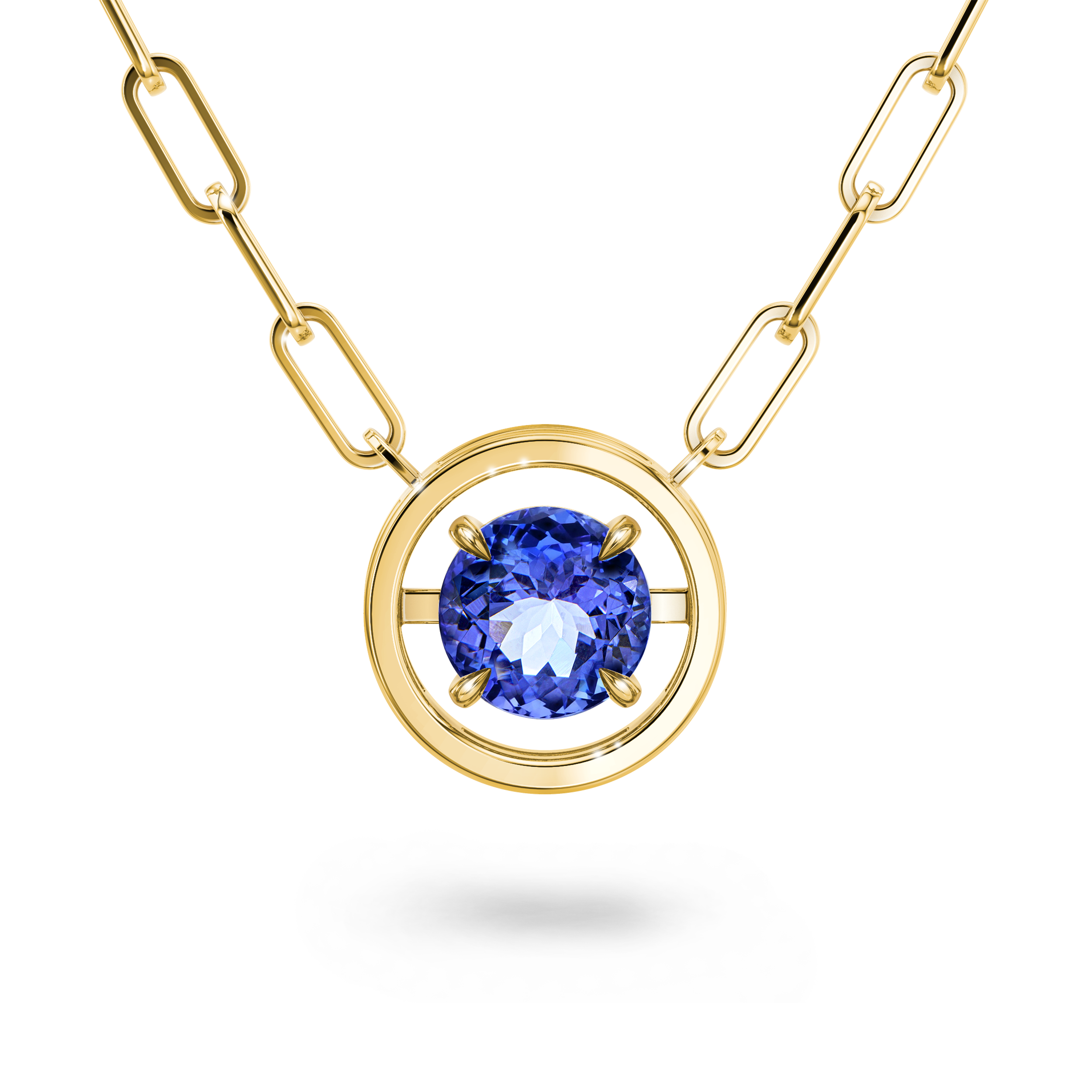 Saturn Round Tanzanite Necklace