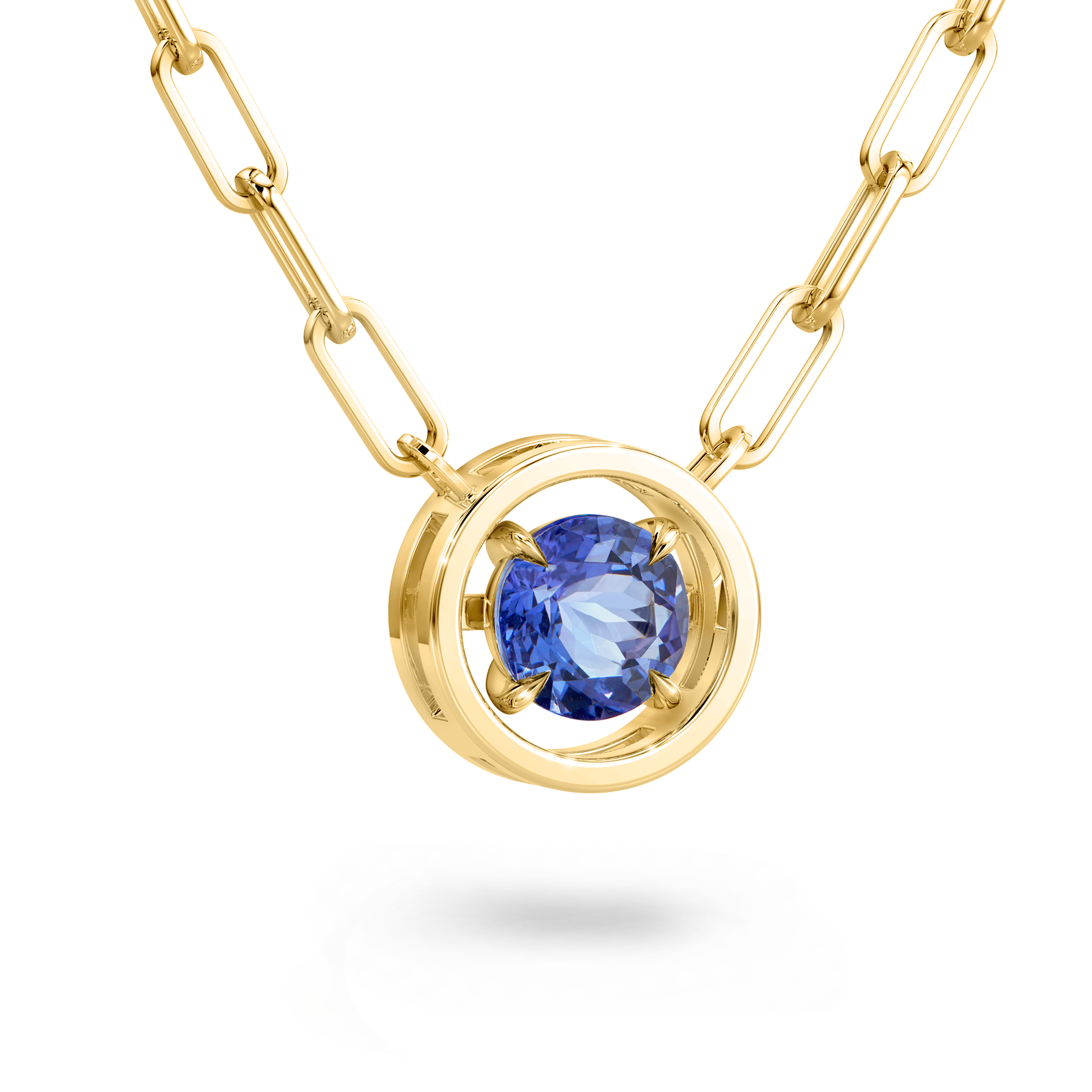 Saturn Round Tanzanite Necklace