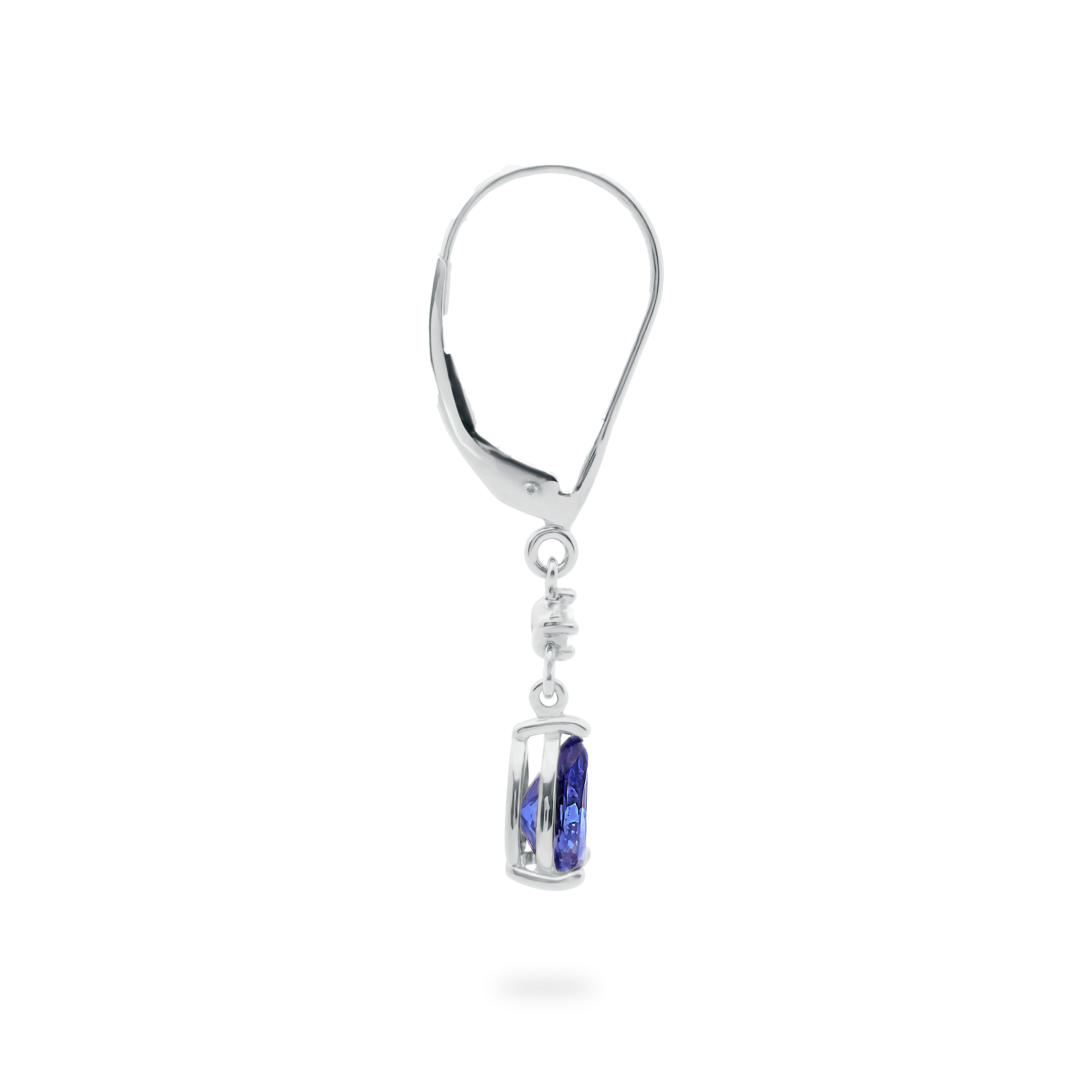 Boucles d'oreilles poire tanzanite et diamant