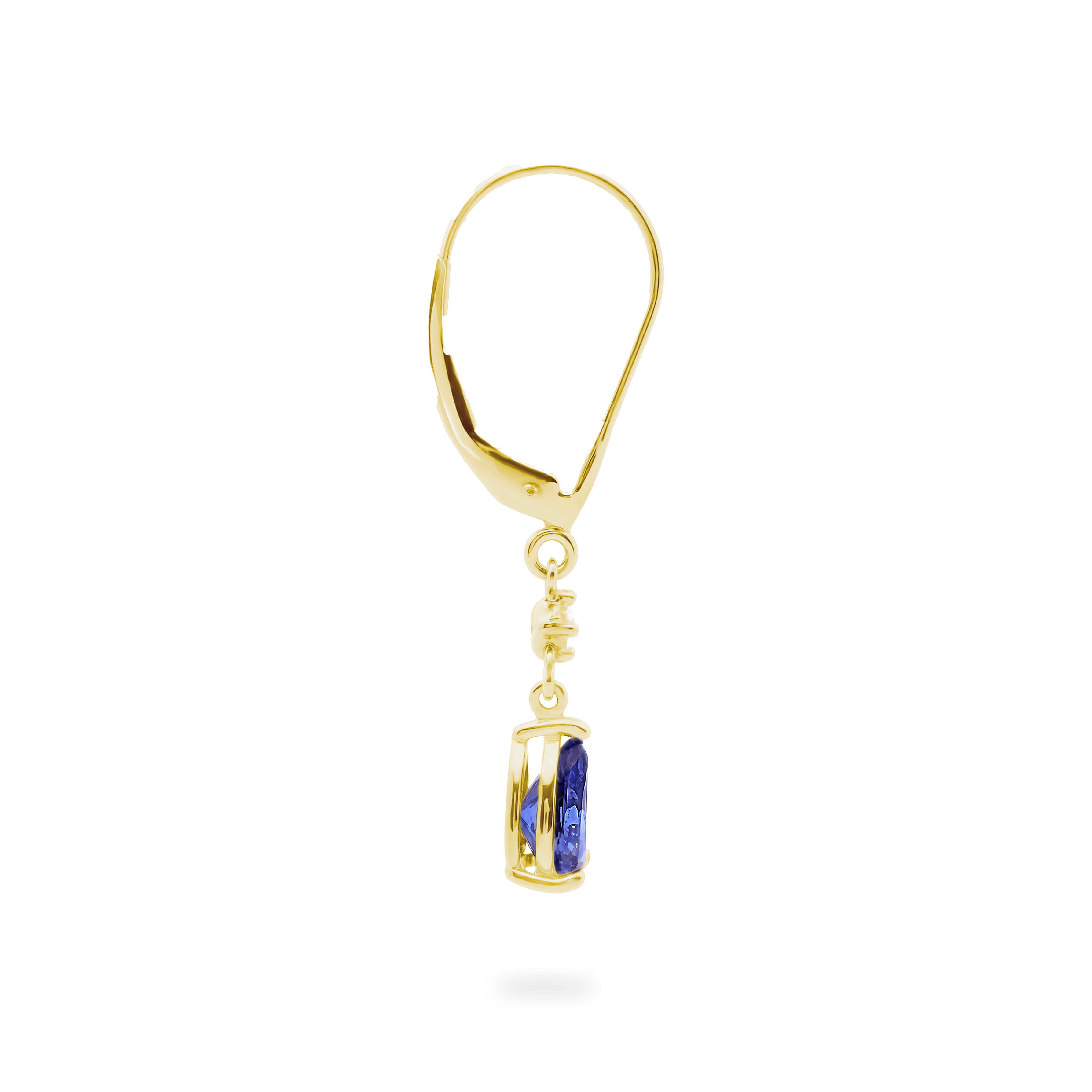 Boucles d'oreilles poire tanzanite et diamant