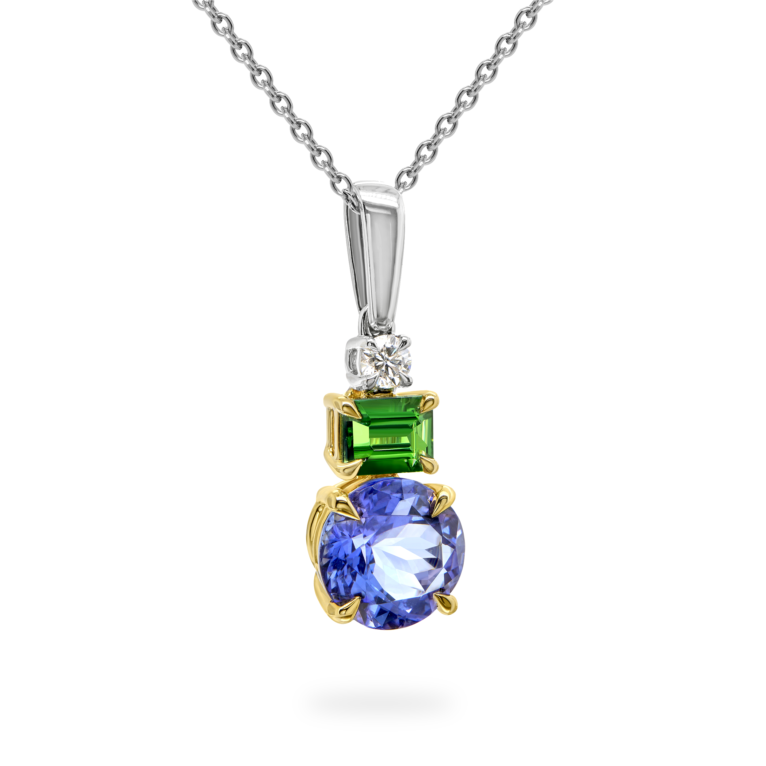 Tanzanite & Tsavorite Drop Pendant