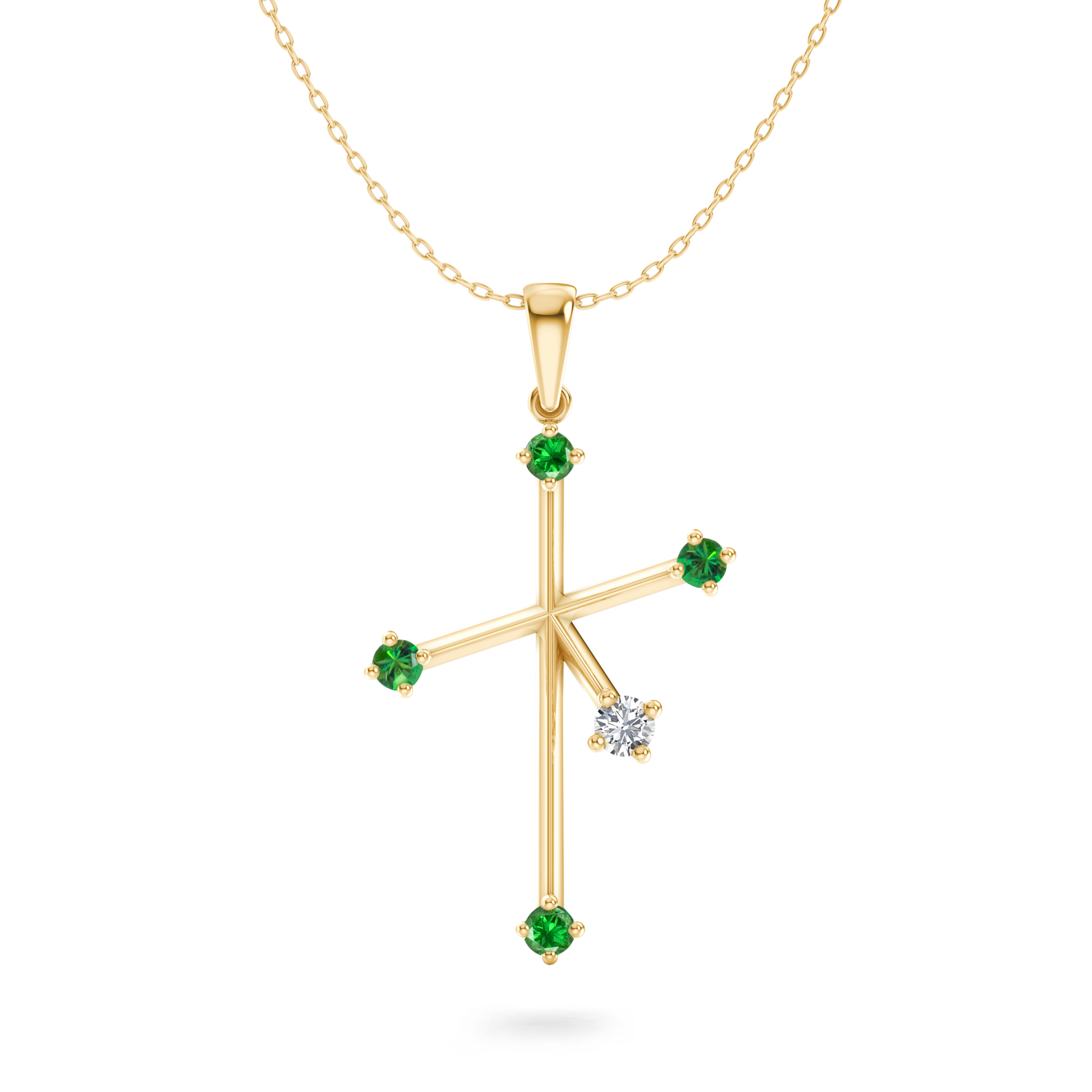 Southern Cross Tsavorite & Diamond Pendant