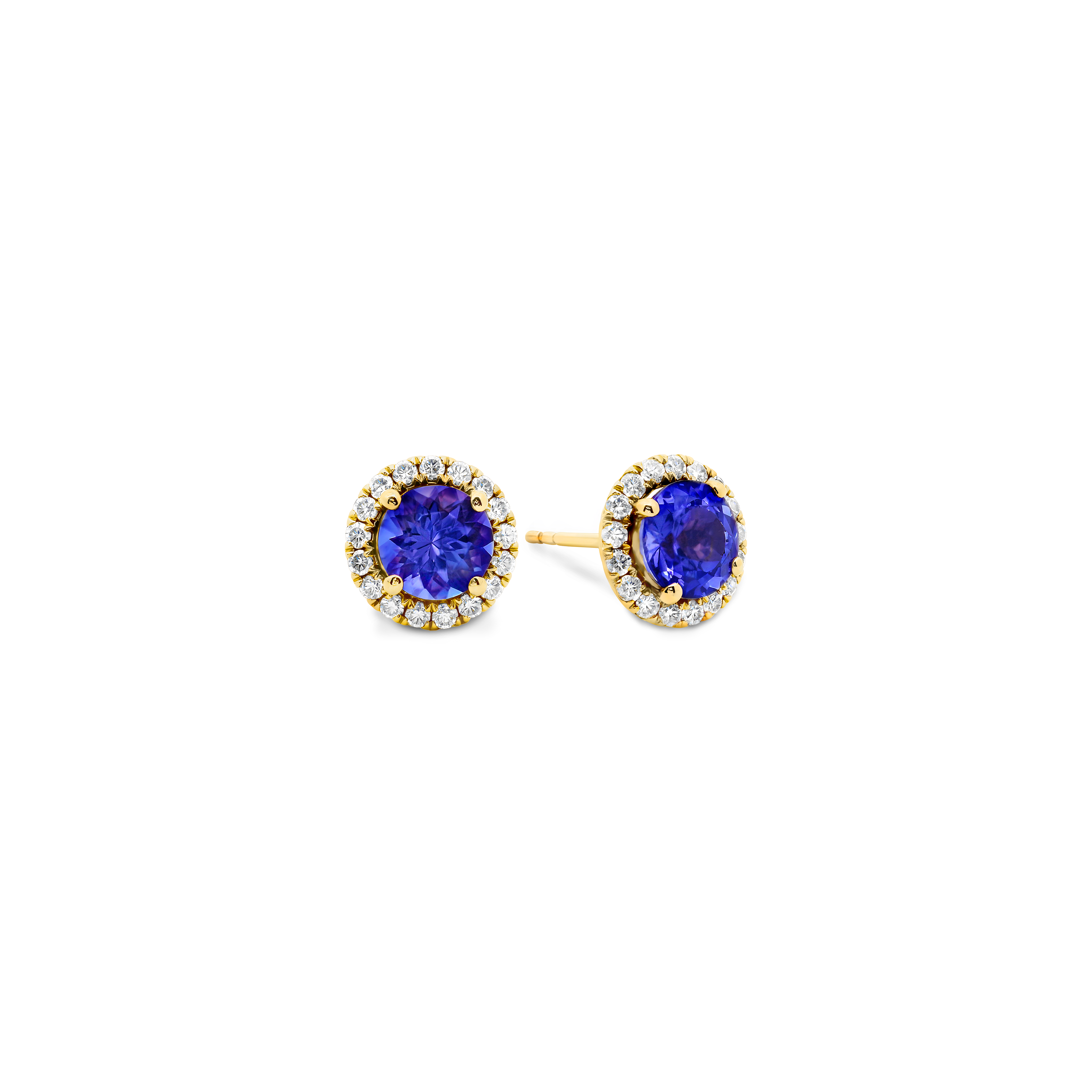 Tanzanite Halo Earrings