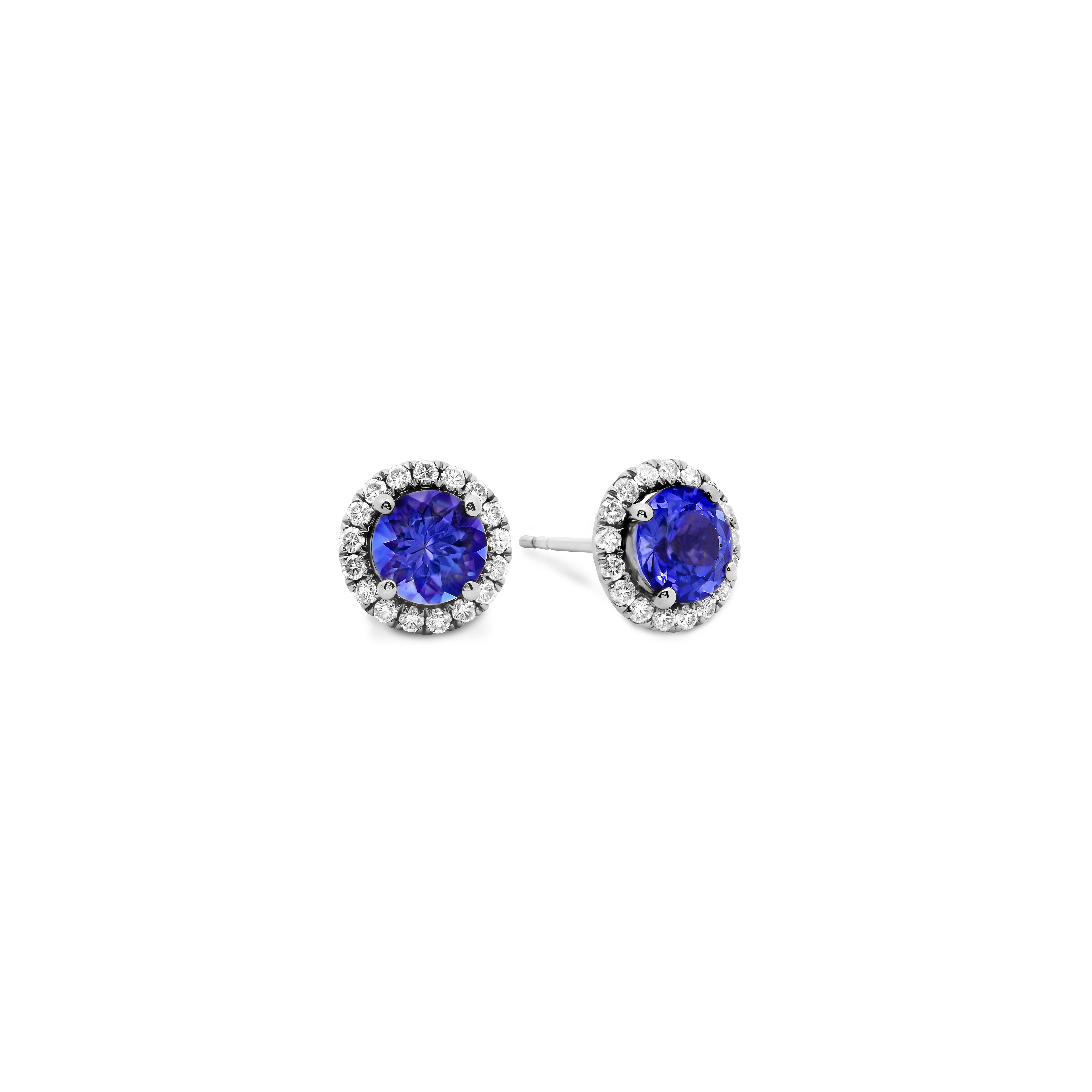 Boucles d'oreilles halo de tanzanite