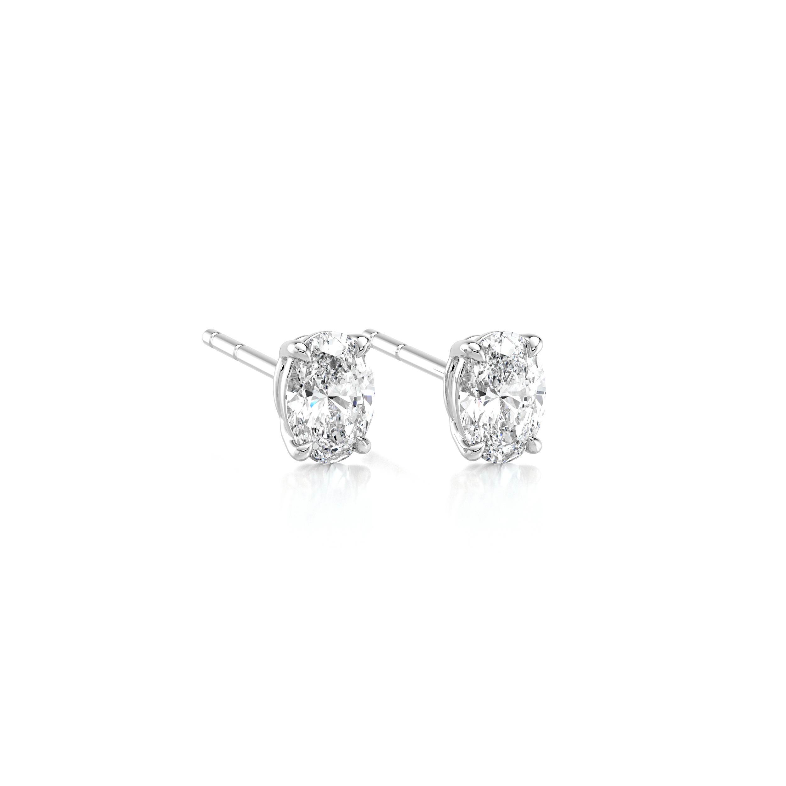 Oval Diamond Solitaire Earrings