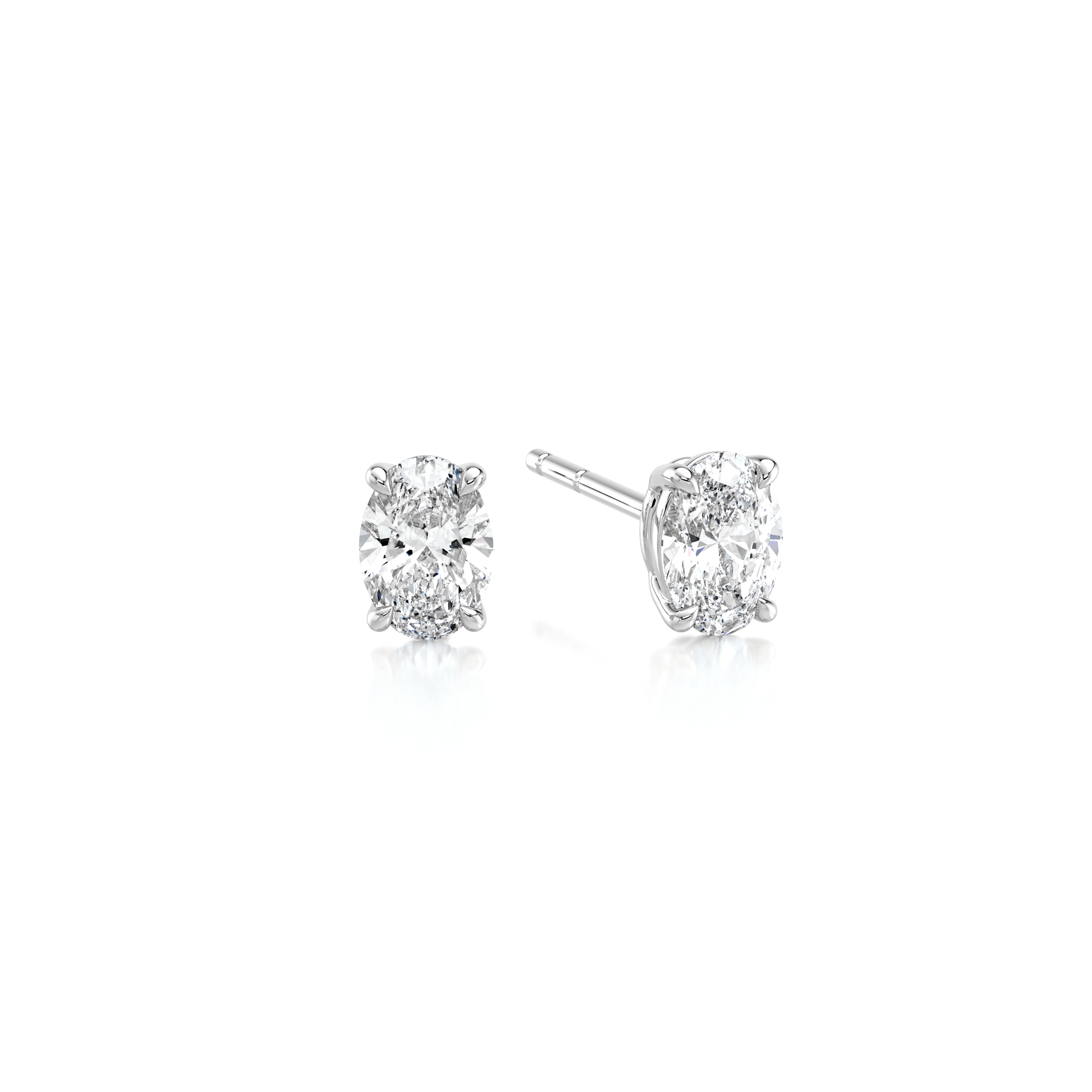 Oval Diamond Solitaire Earrings