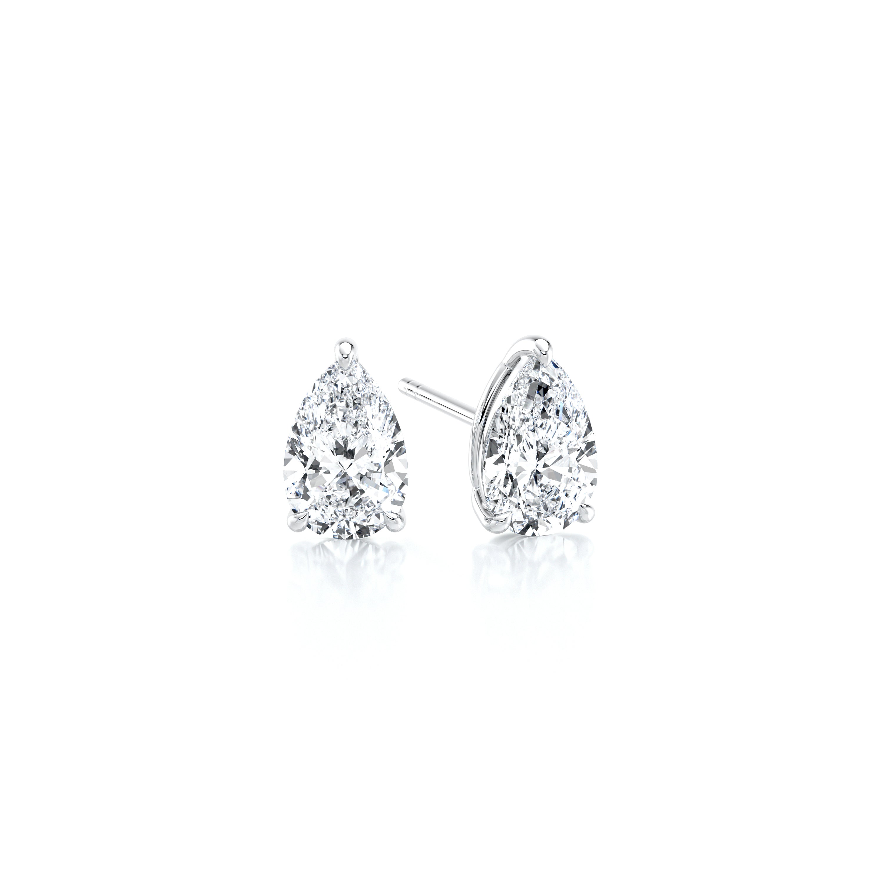 Pear Shape Diamond Solitaire Earrings