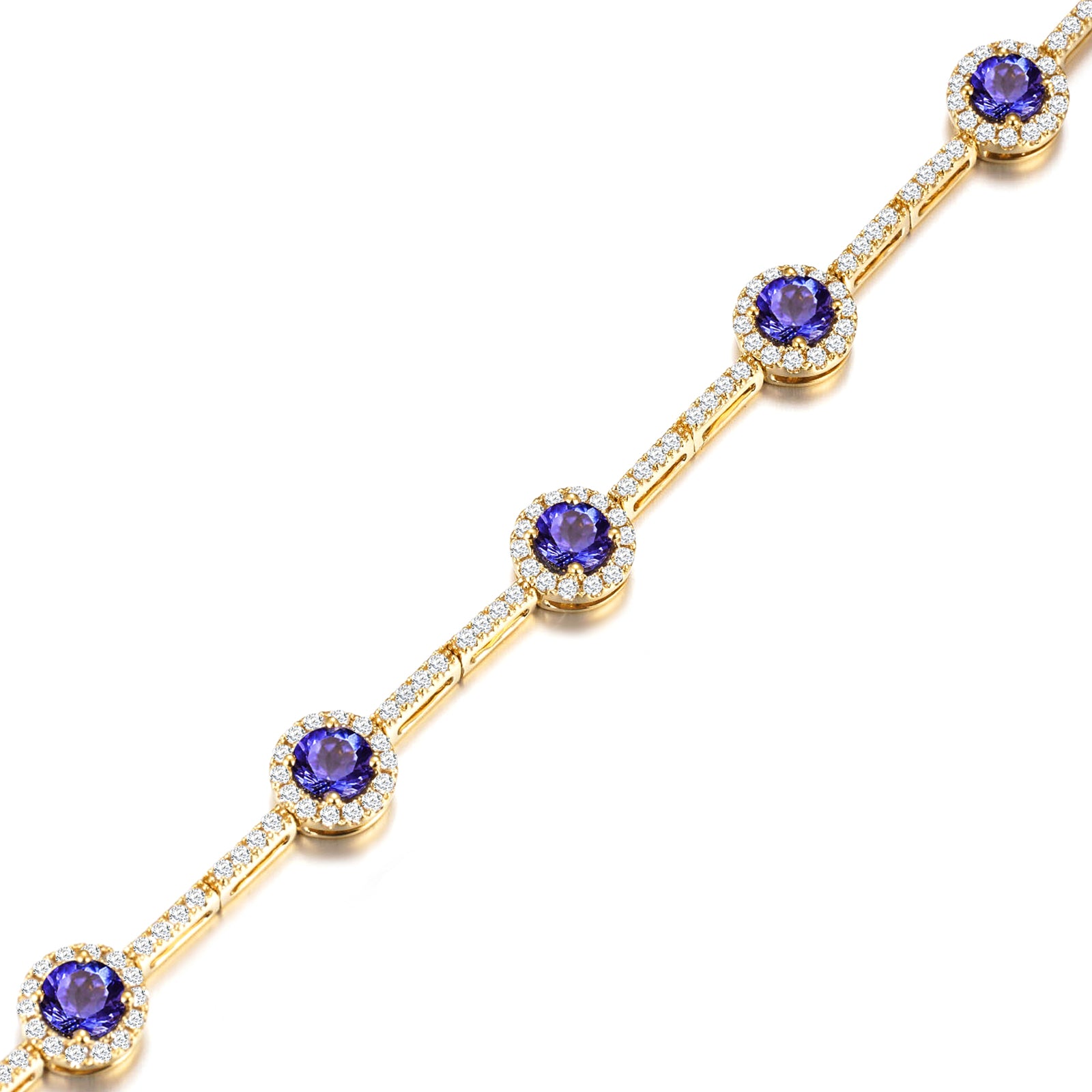 Tanzanite Pear Halo Dress Bracelet