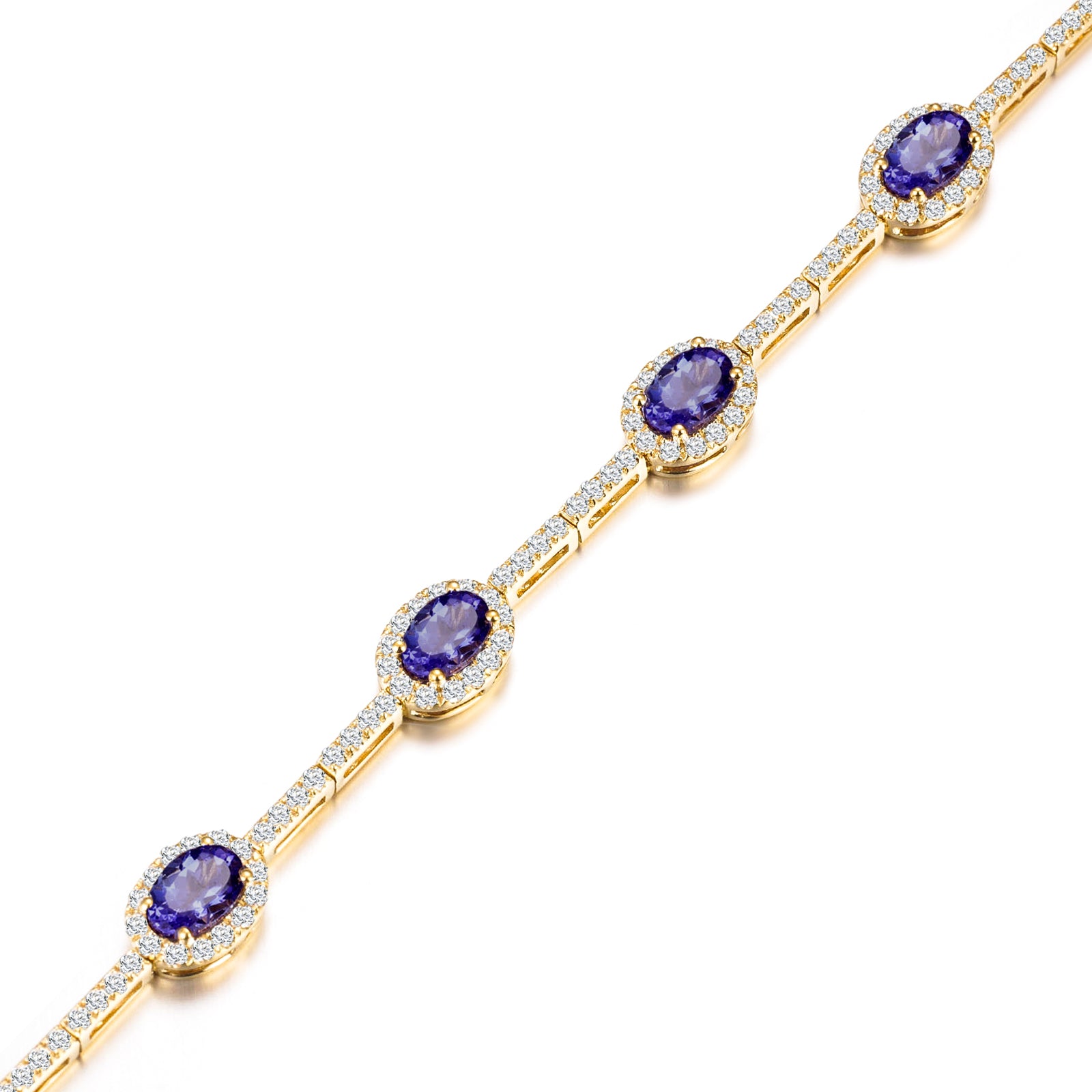 Tanzanite Oval Halo Dress Bracelet