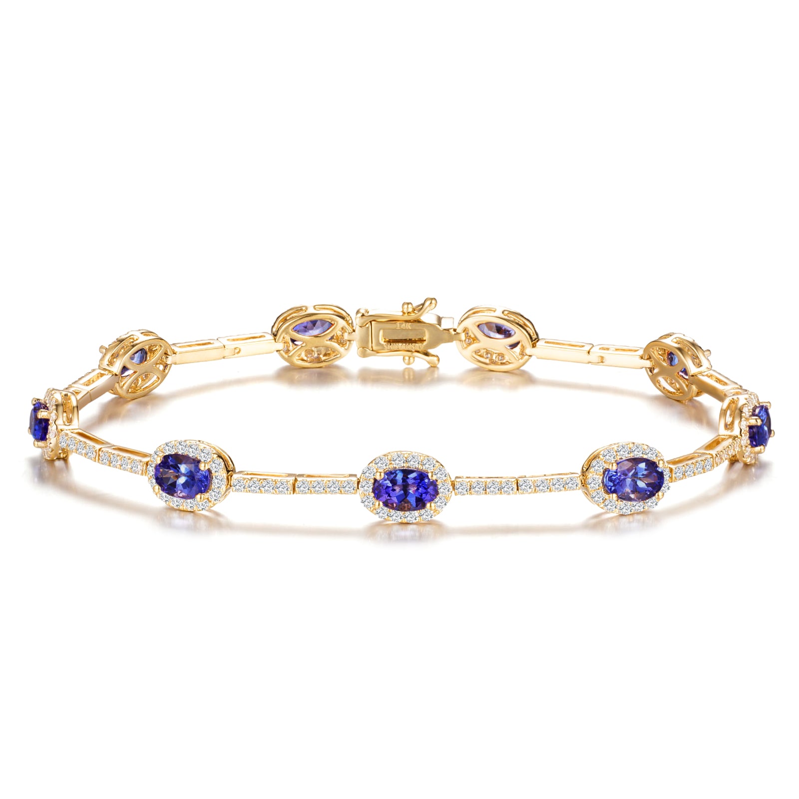 Tanzanite Oval Halo Dress Bracelet