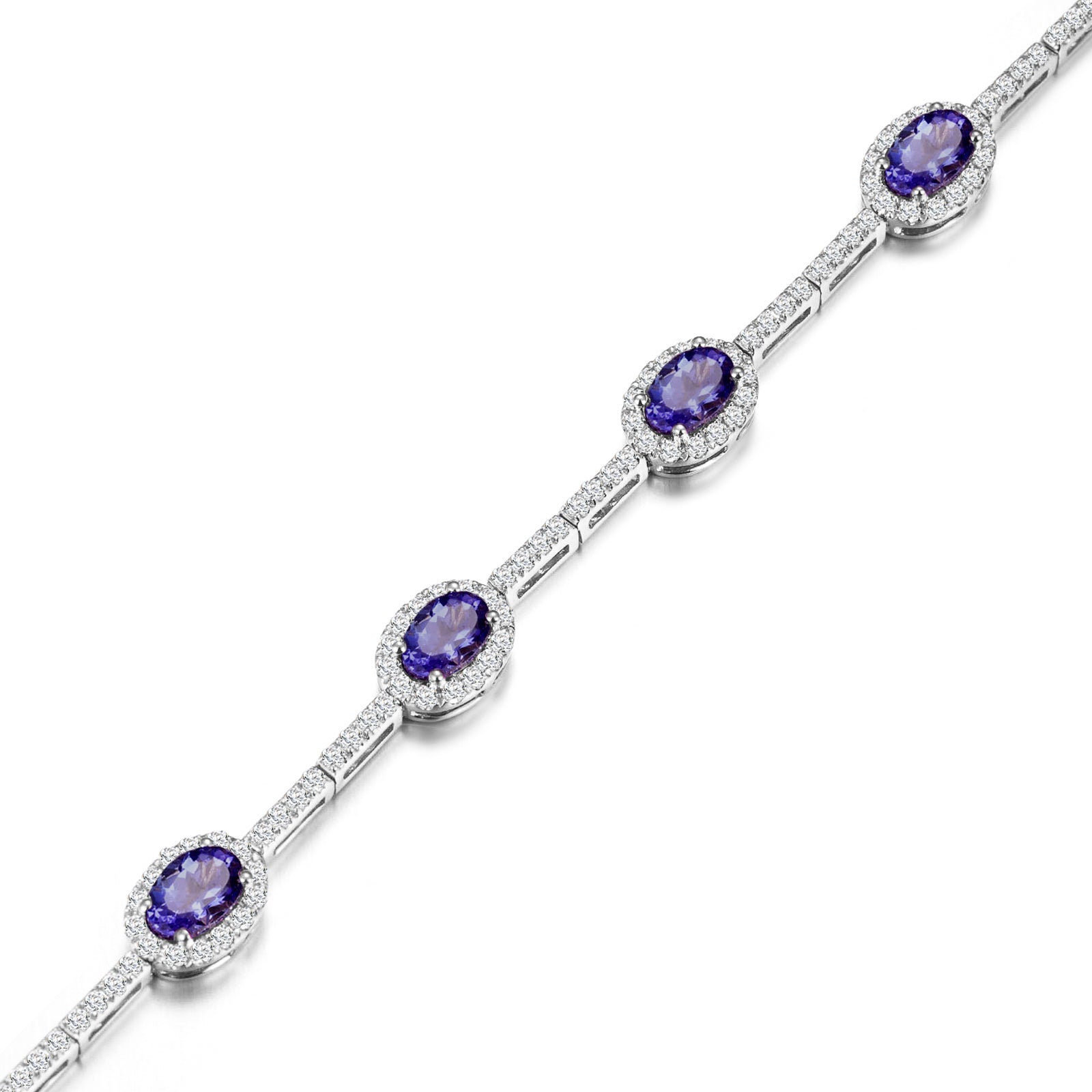 Tanzanite Oval Halo Dress Bracelet