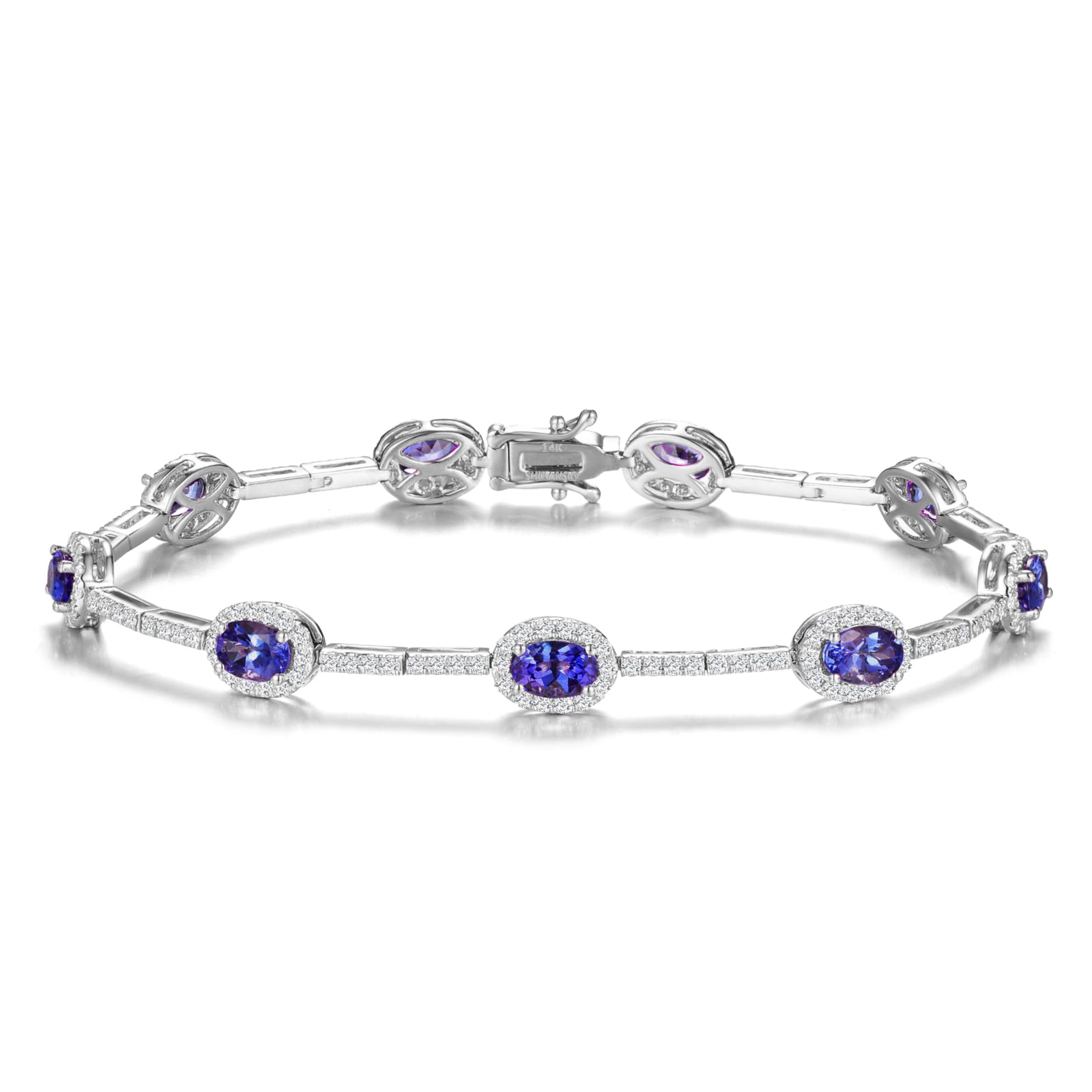 Tanzanite Oval Halo Dress Bracelet