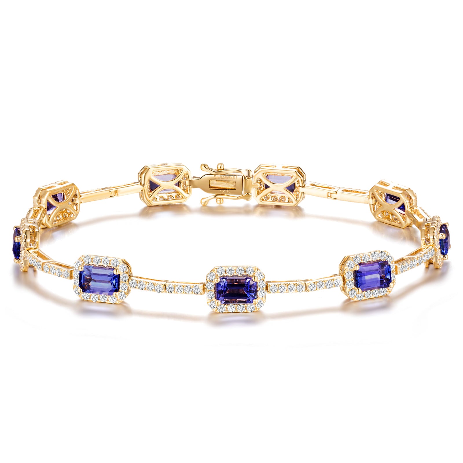 Tanzanite Emerald Halo Dress Bracelet