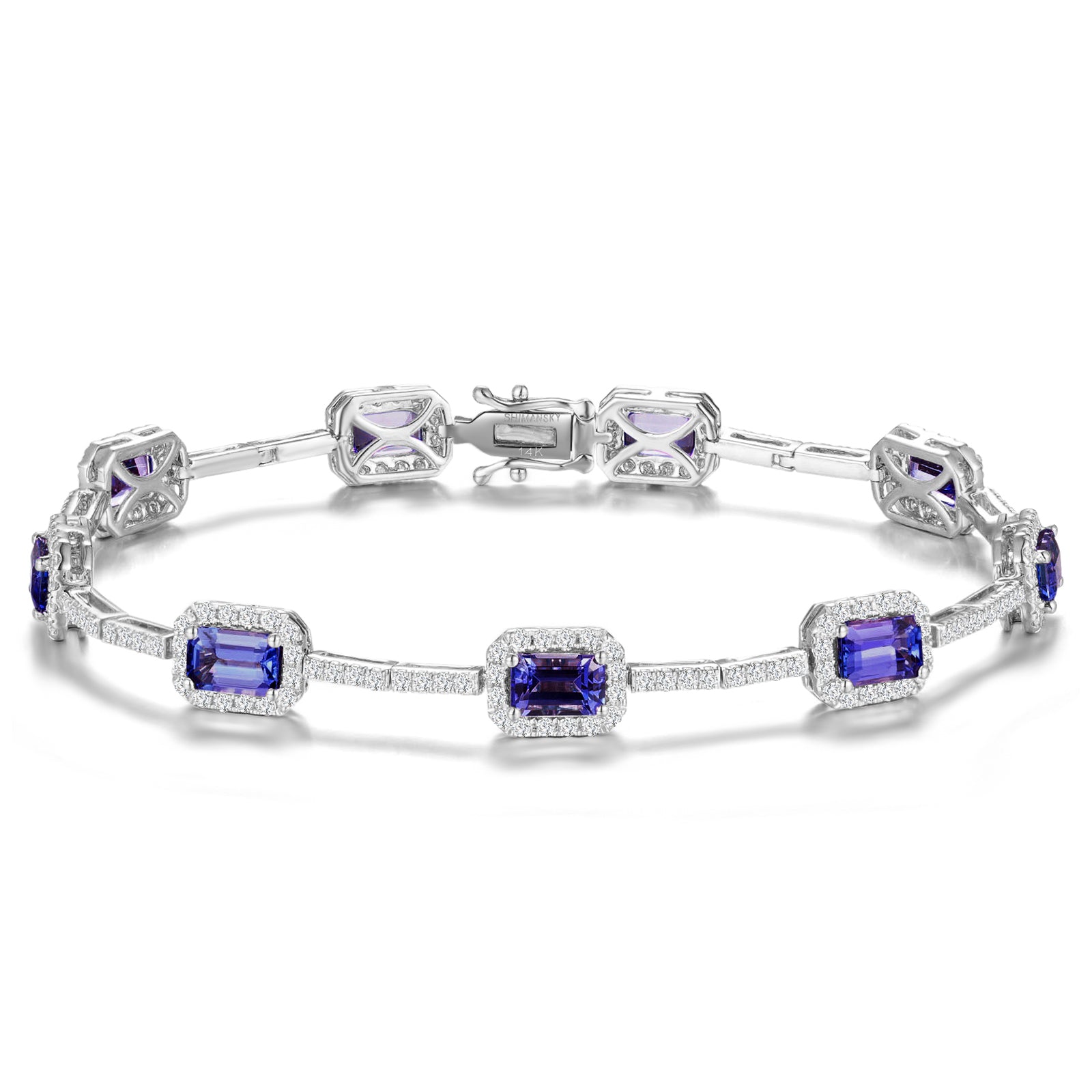 Tanzanite Emerald Halo Dress Bracelet