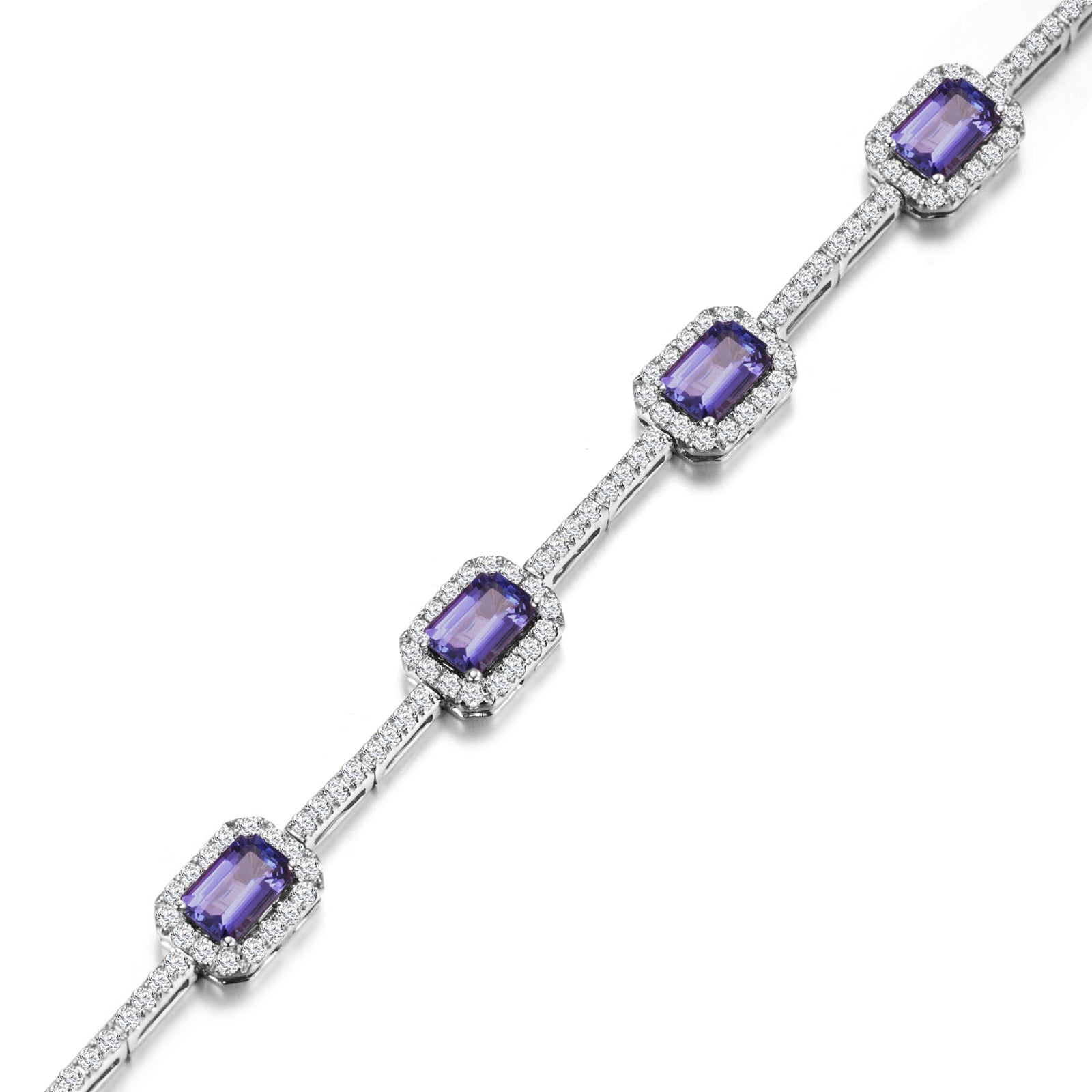 Tanzanite Emerald Halo Dress Bracelet