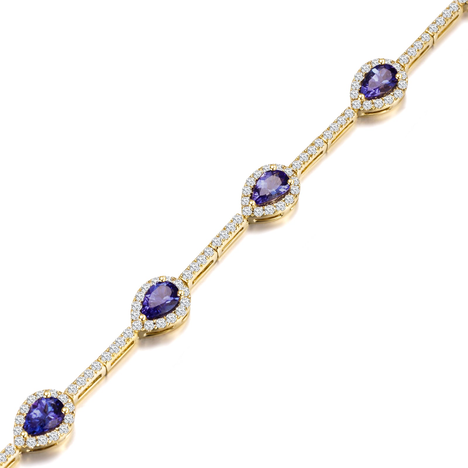 Tanzanite Pear Halo Dress Bracelet