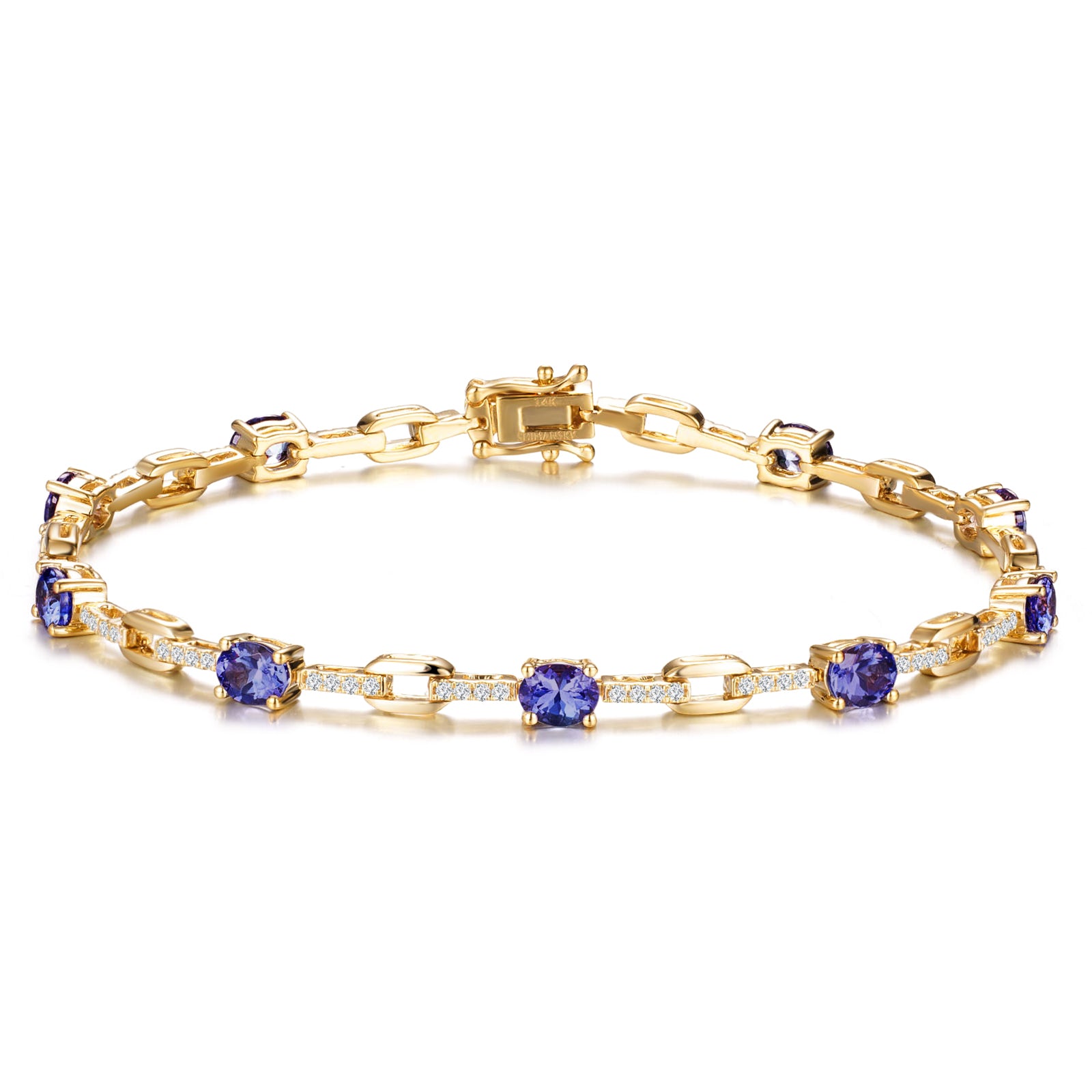 Tanzanite Oval Microset Dress Bracelet