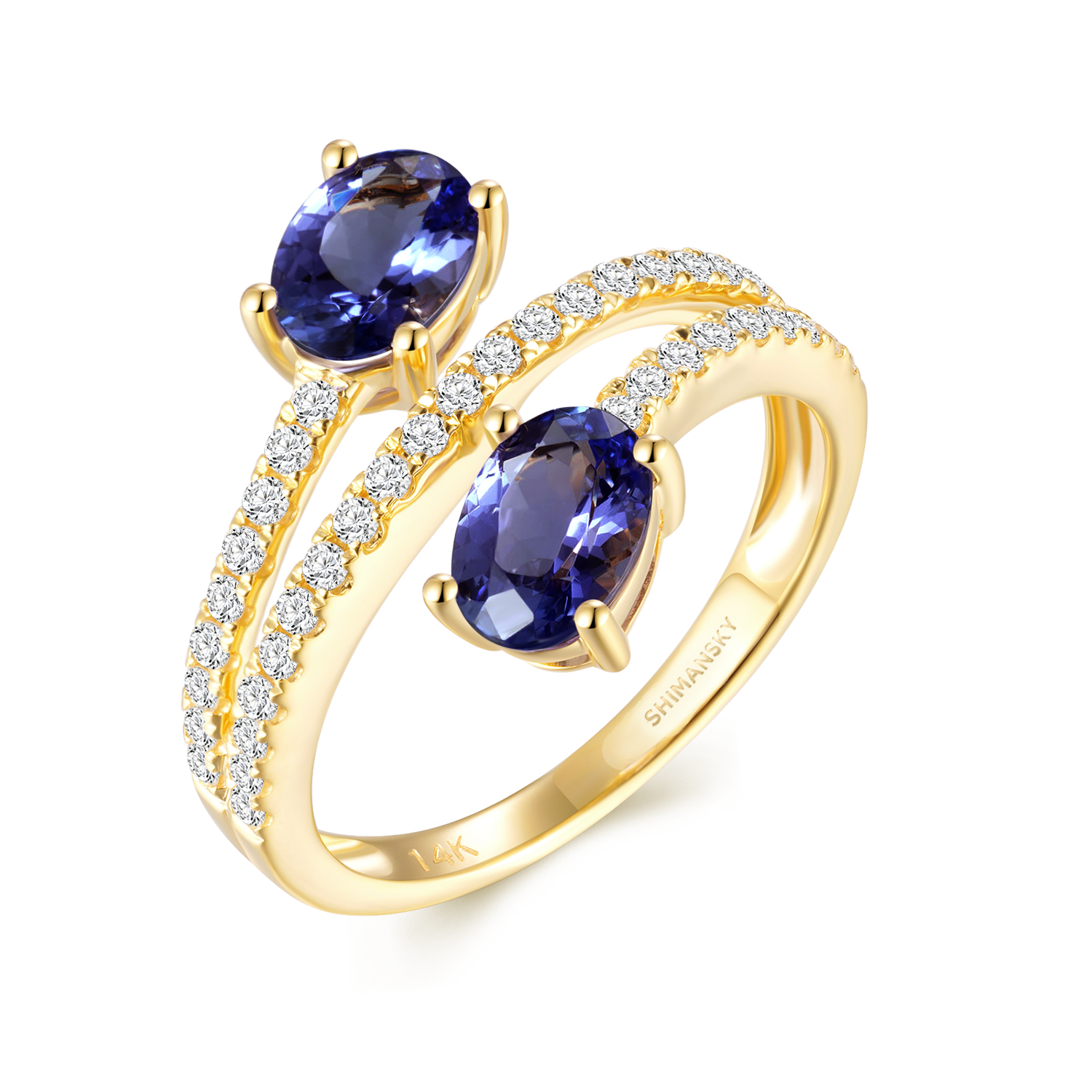 Tanzanite Microset Overlap Ring