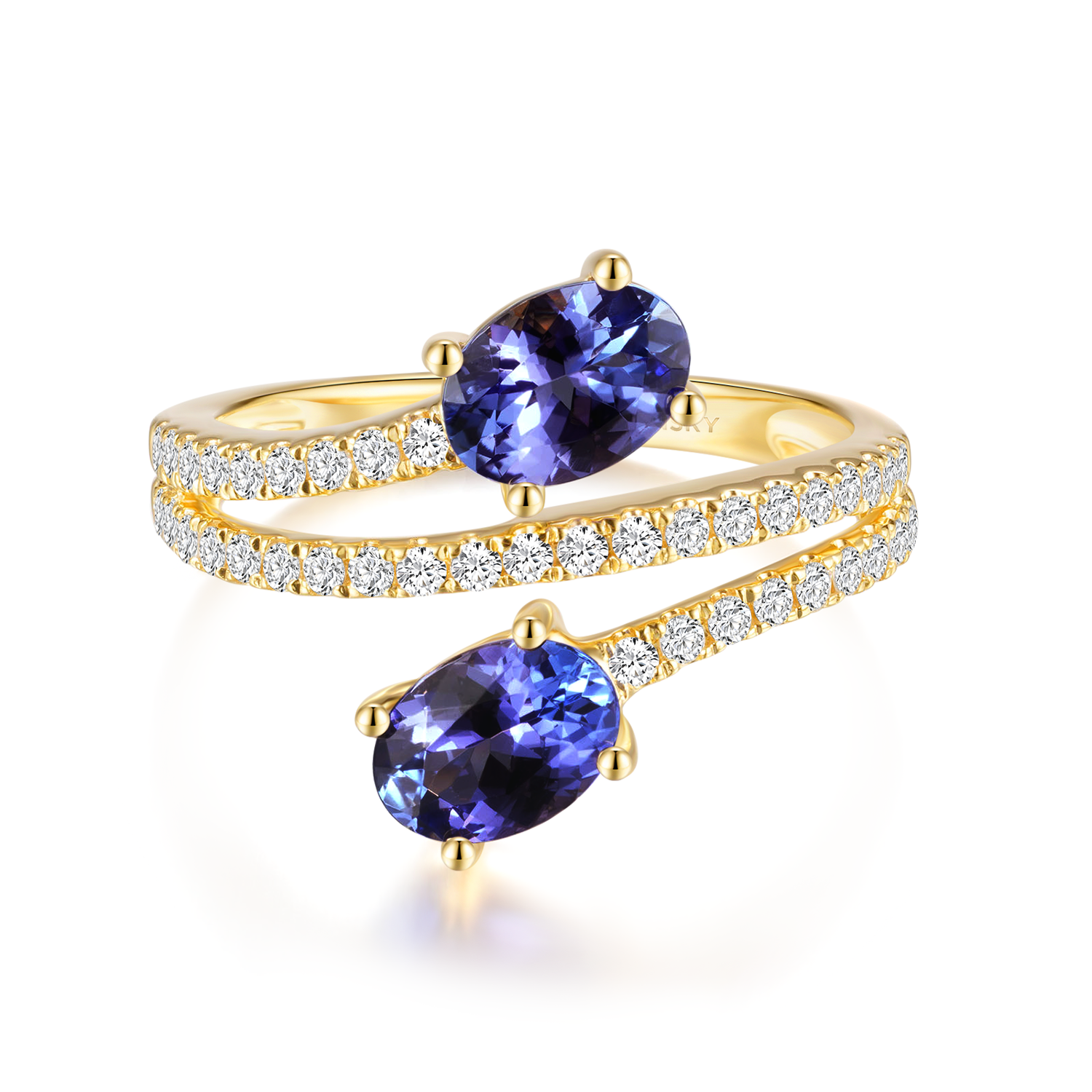 Tanzanite Microset Overlap Ring