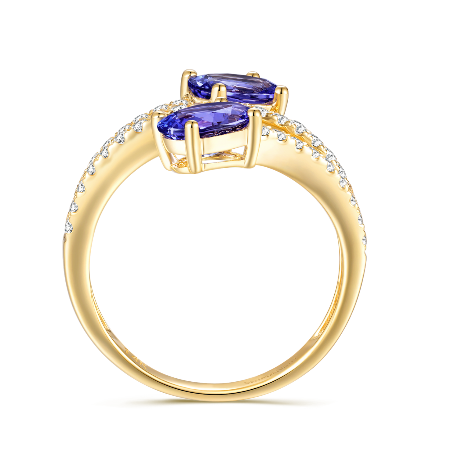 Tanzanite Microset Overlap Ring