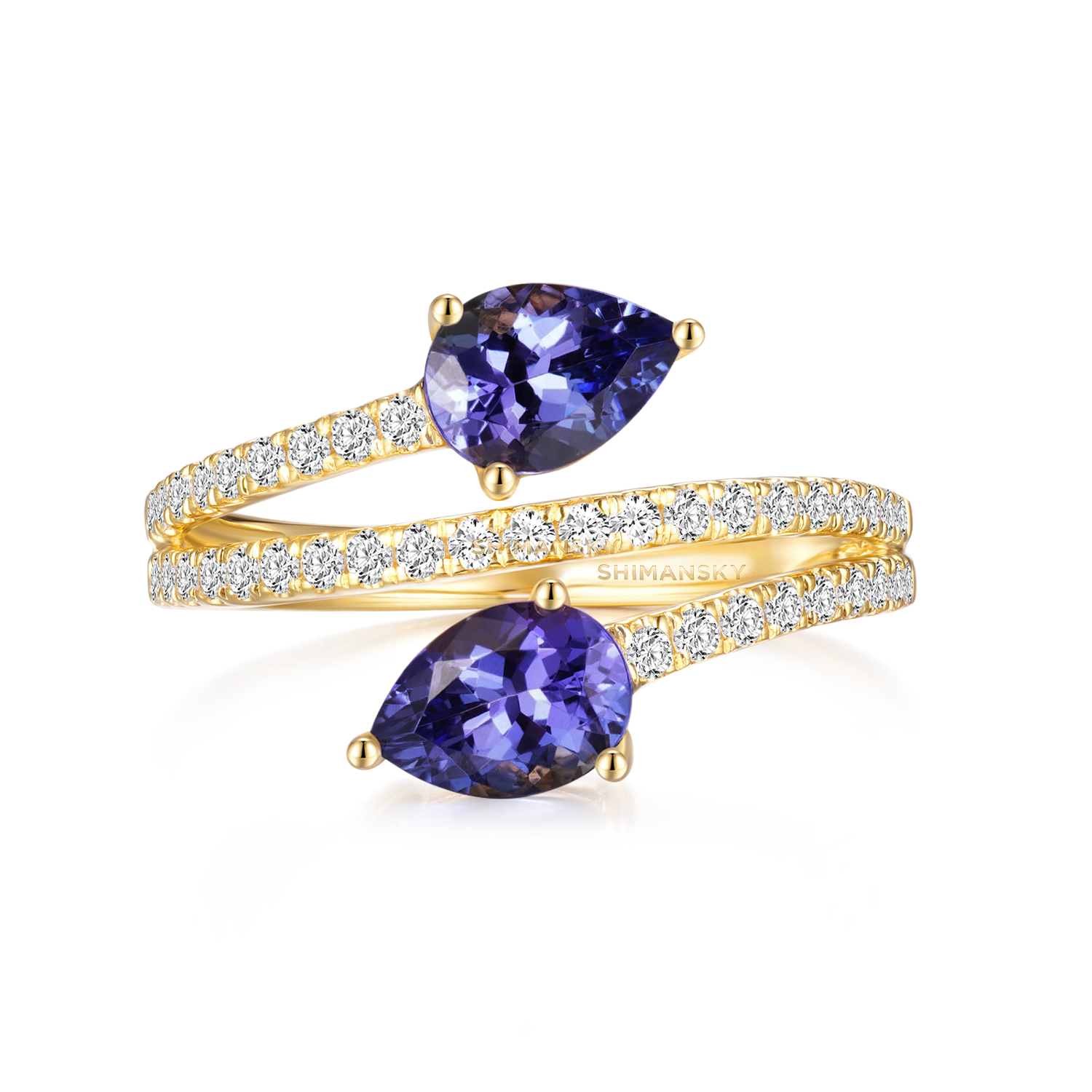 Tanzanite Microset Overlap Ring