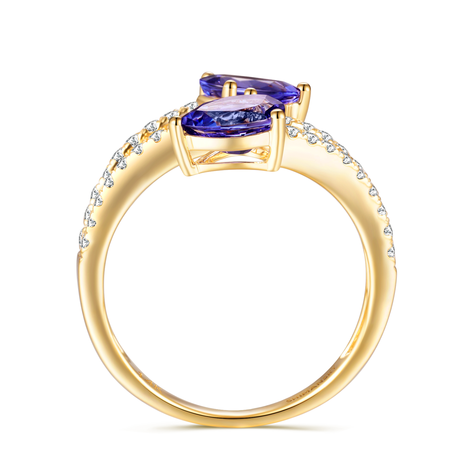 Tanzanite Microset Overlap Ring