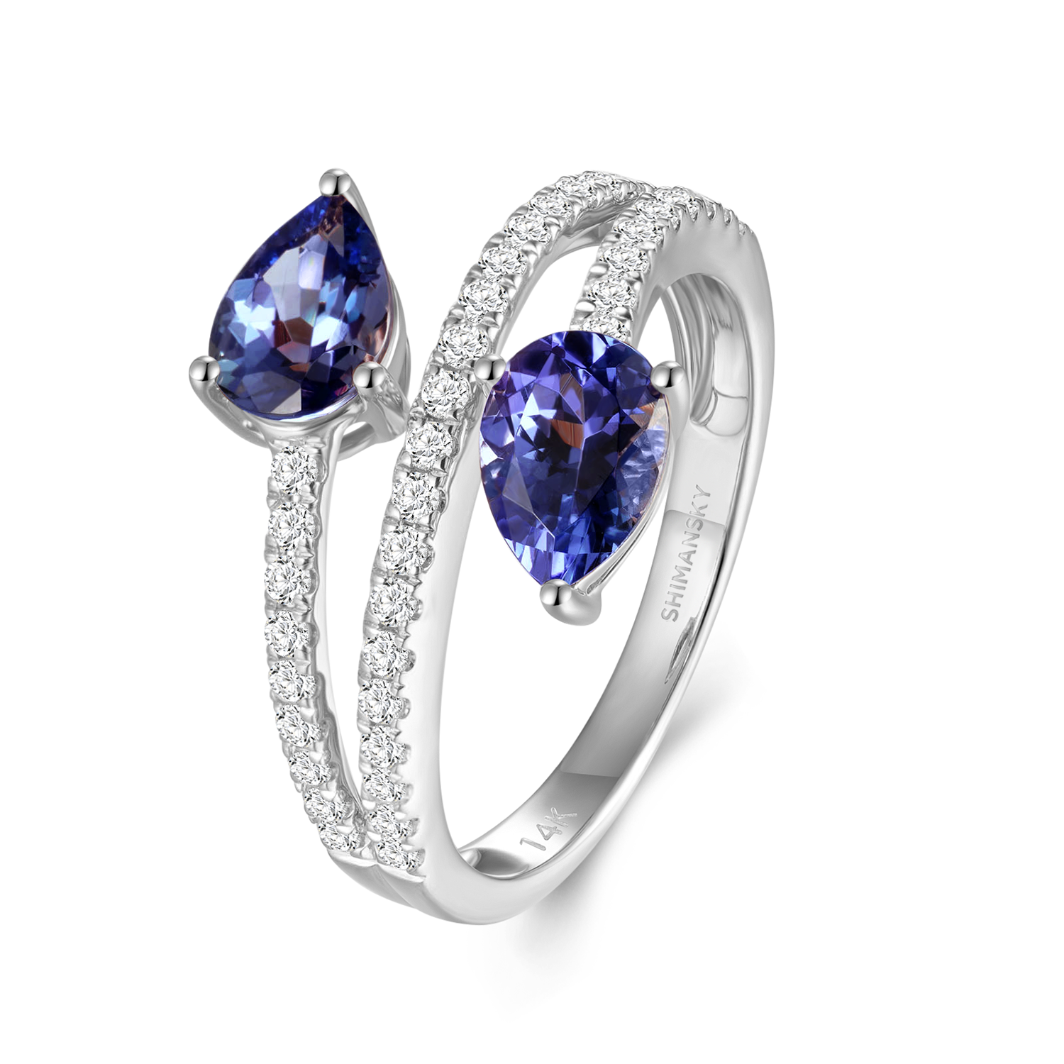 Tanzanite Microset Overlap Ring