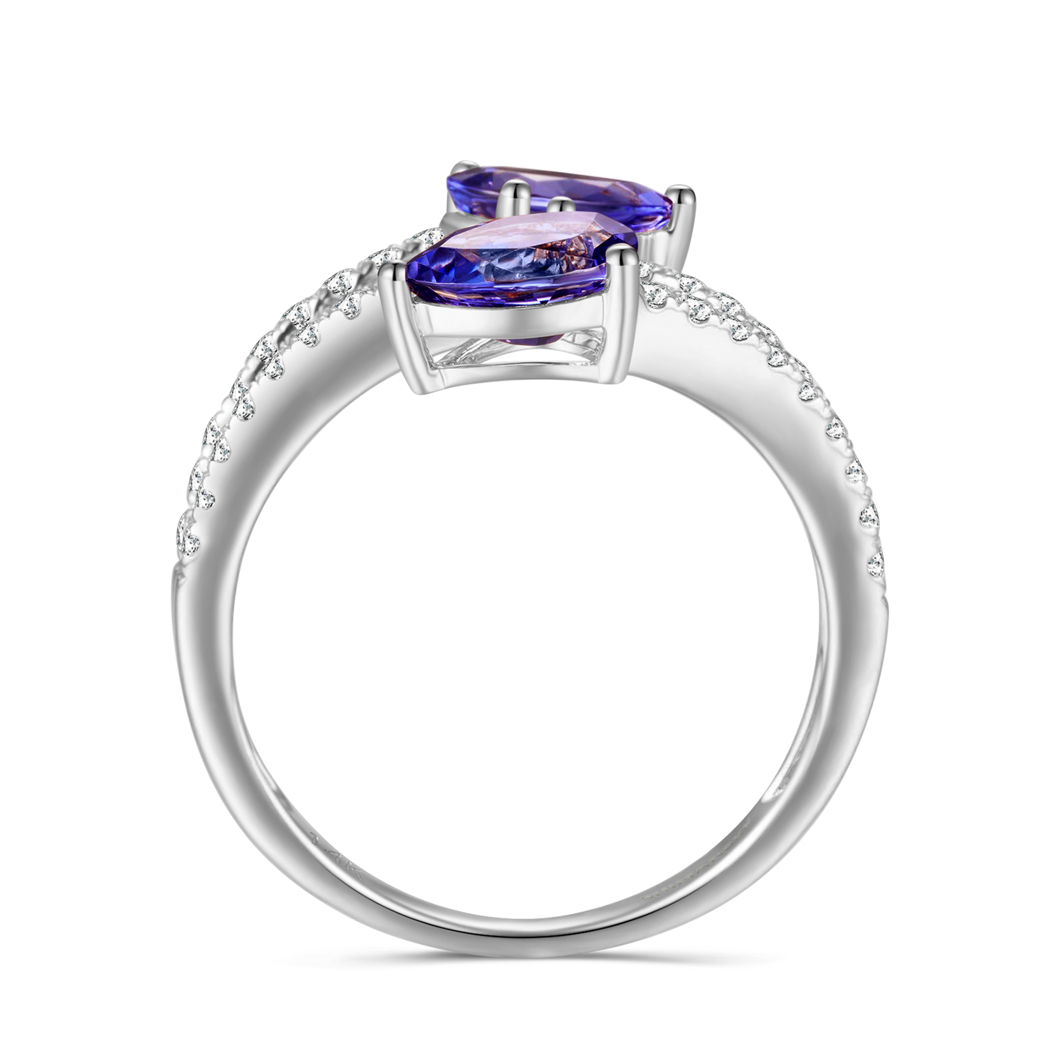 Tanzanite Microset Overlap Ring