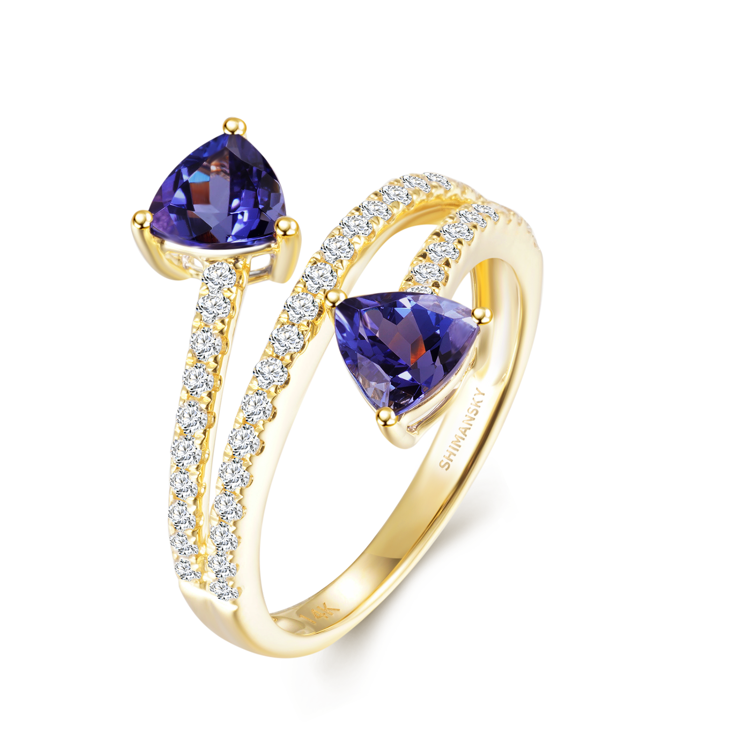 Tanzanite Microset Overlap Ring