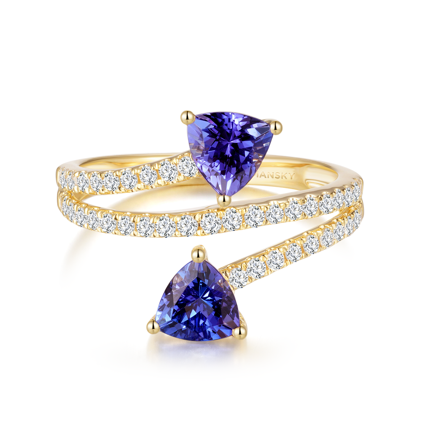 Tanzanite Microset Overlap Ring