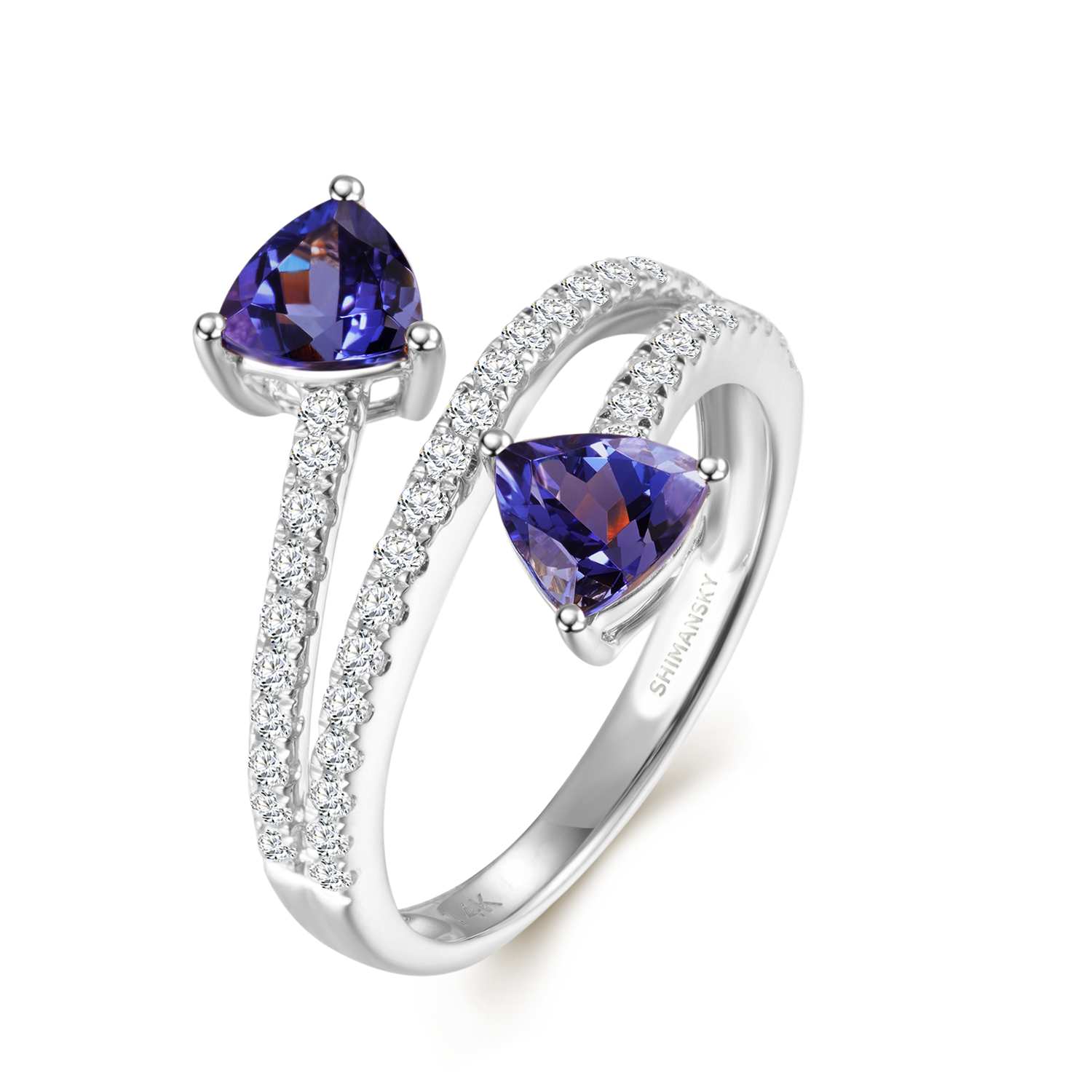 Tanzanite Microset Overlap Ring