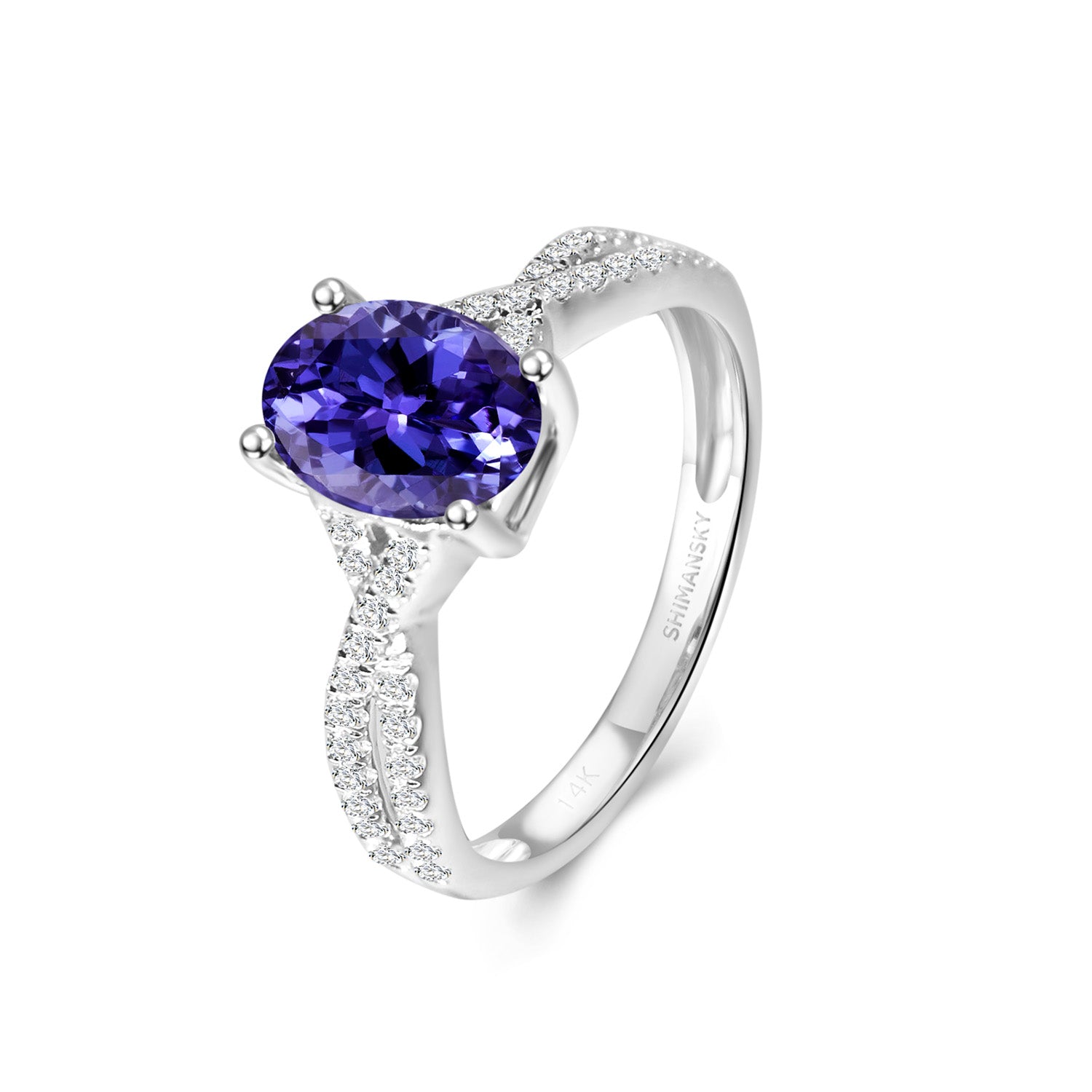 Tanzanite Oval Microset Ring