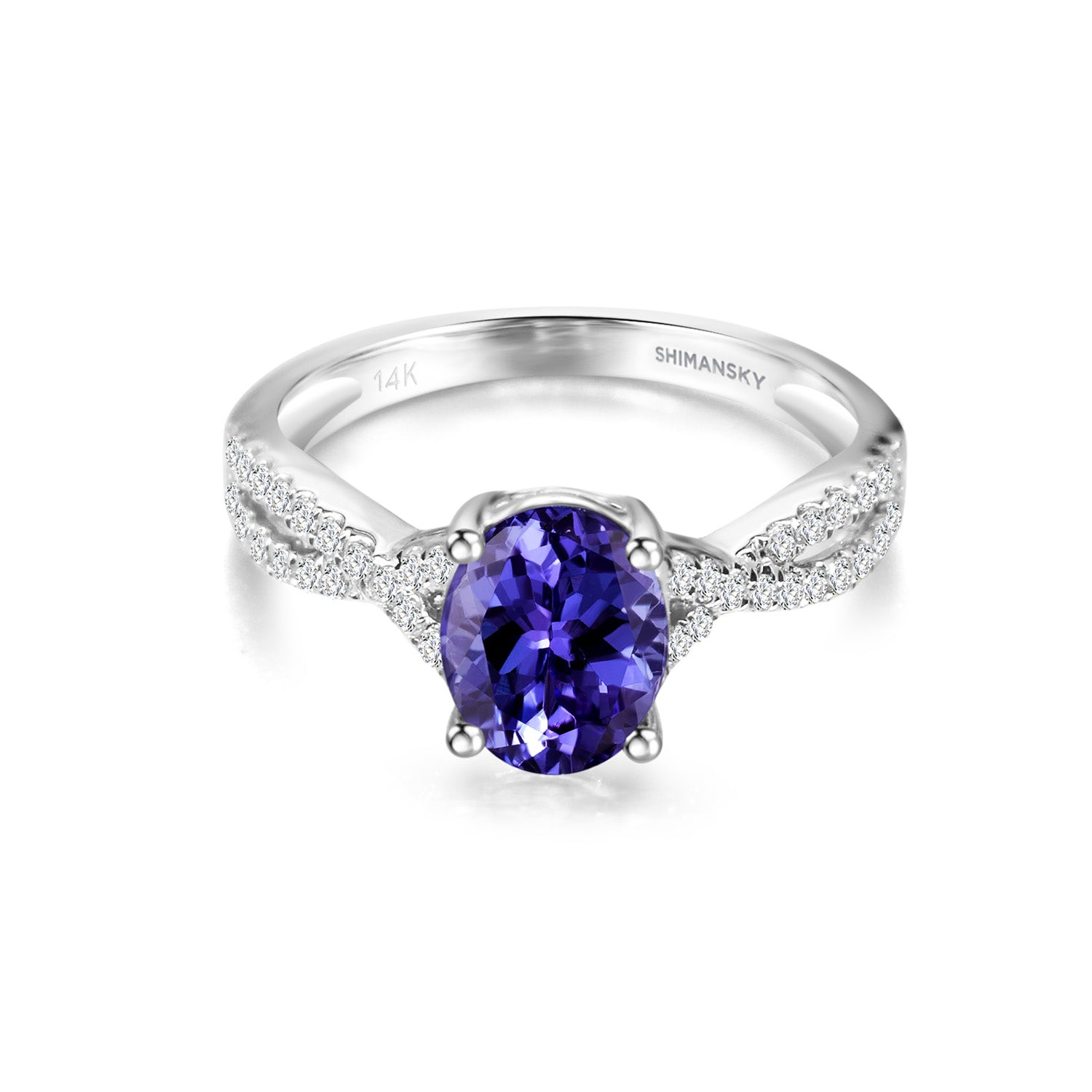 Tanzanite Oval Microset Ring