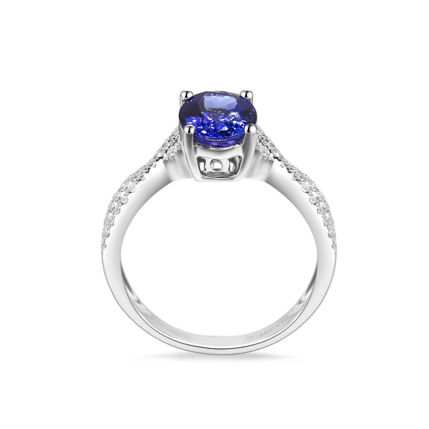 Tanzanite Oval Microset Ring