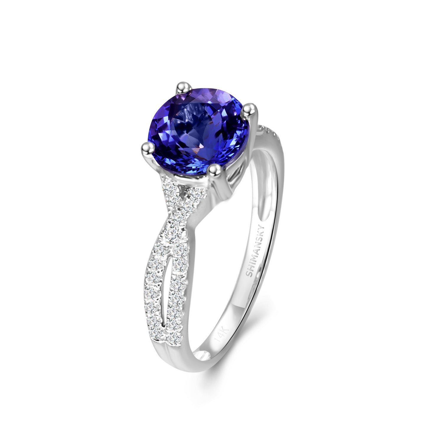 Tanzanite Round Microset Ring