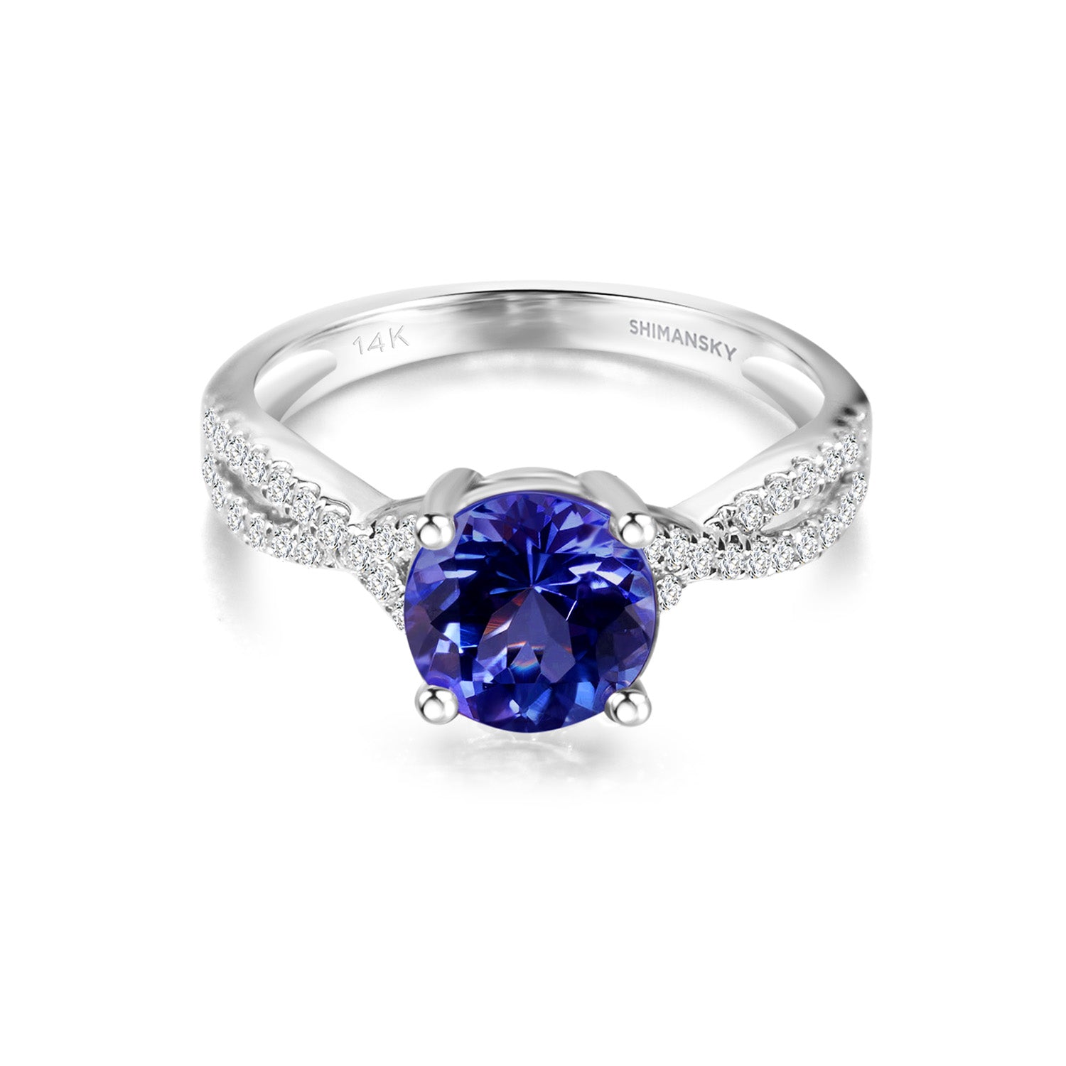 Tanzanite Round Microset Ring