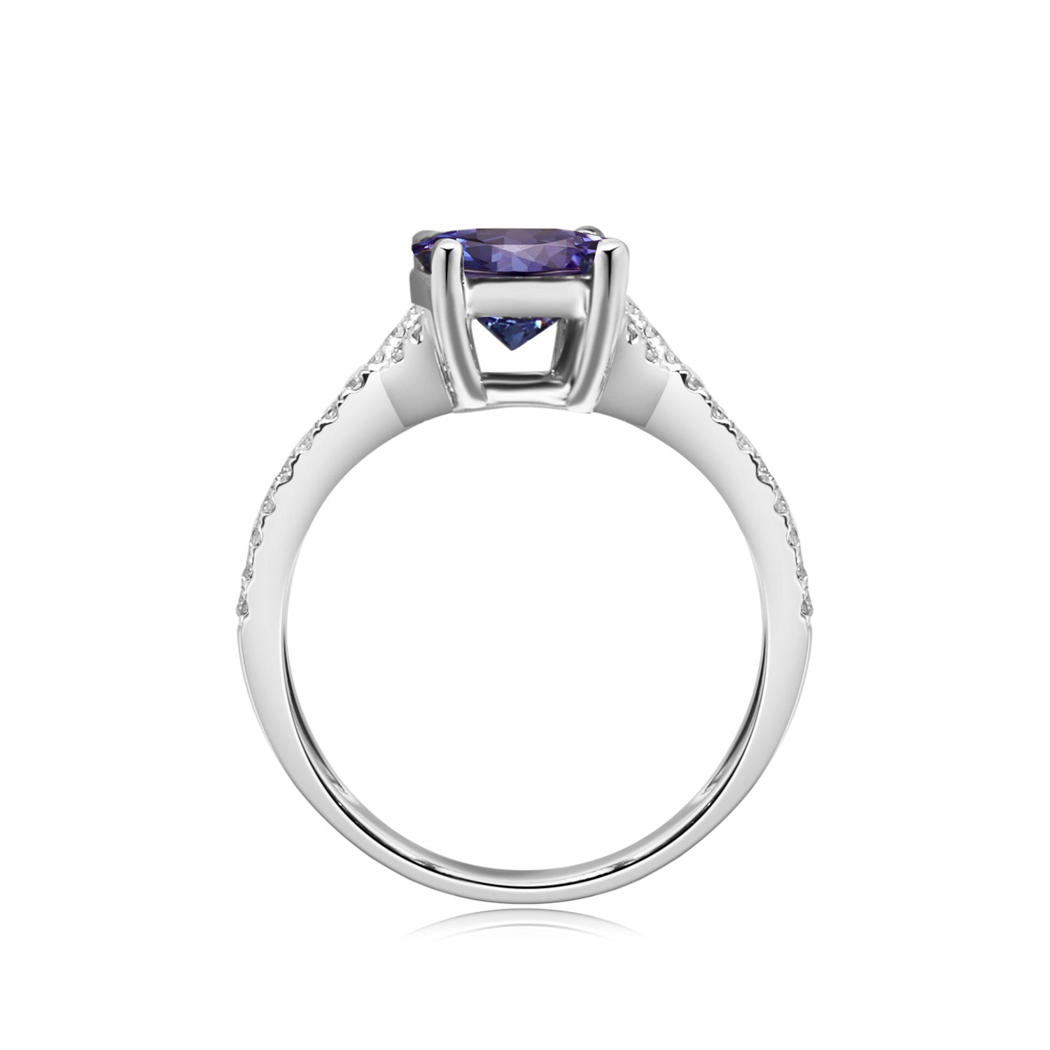 Tanzanite Round Microset Ring